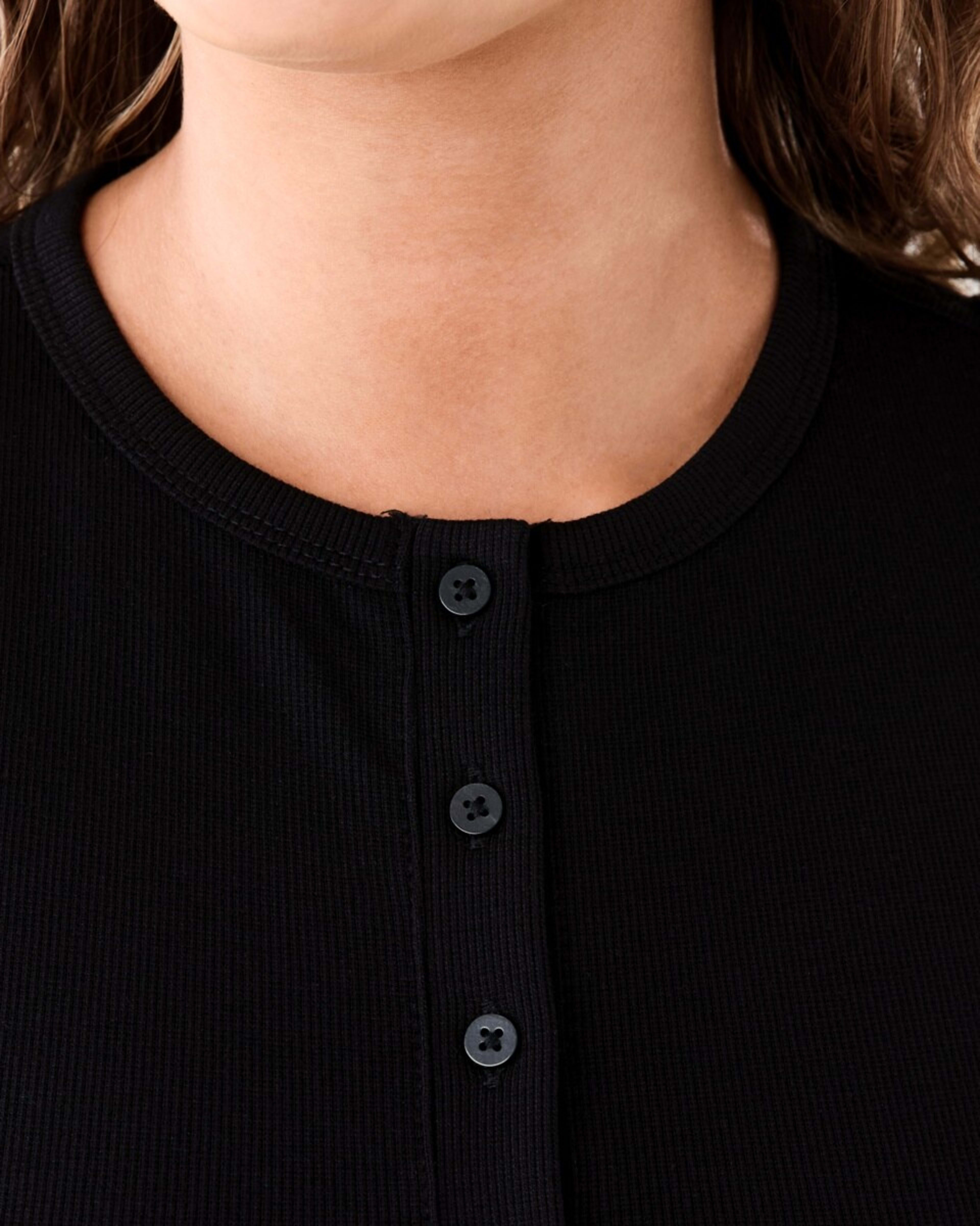 5 Sleeveless Rib Button Tank BLACK, 5 of 5