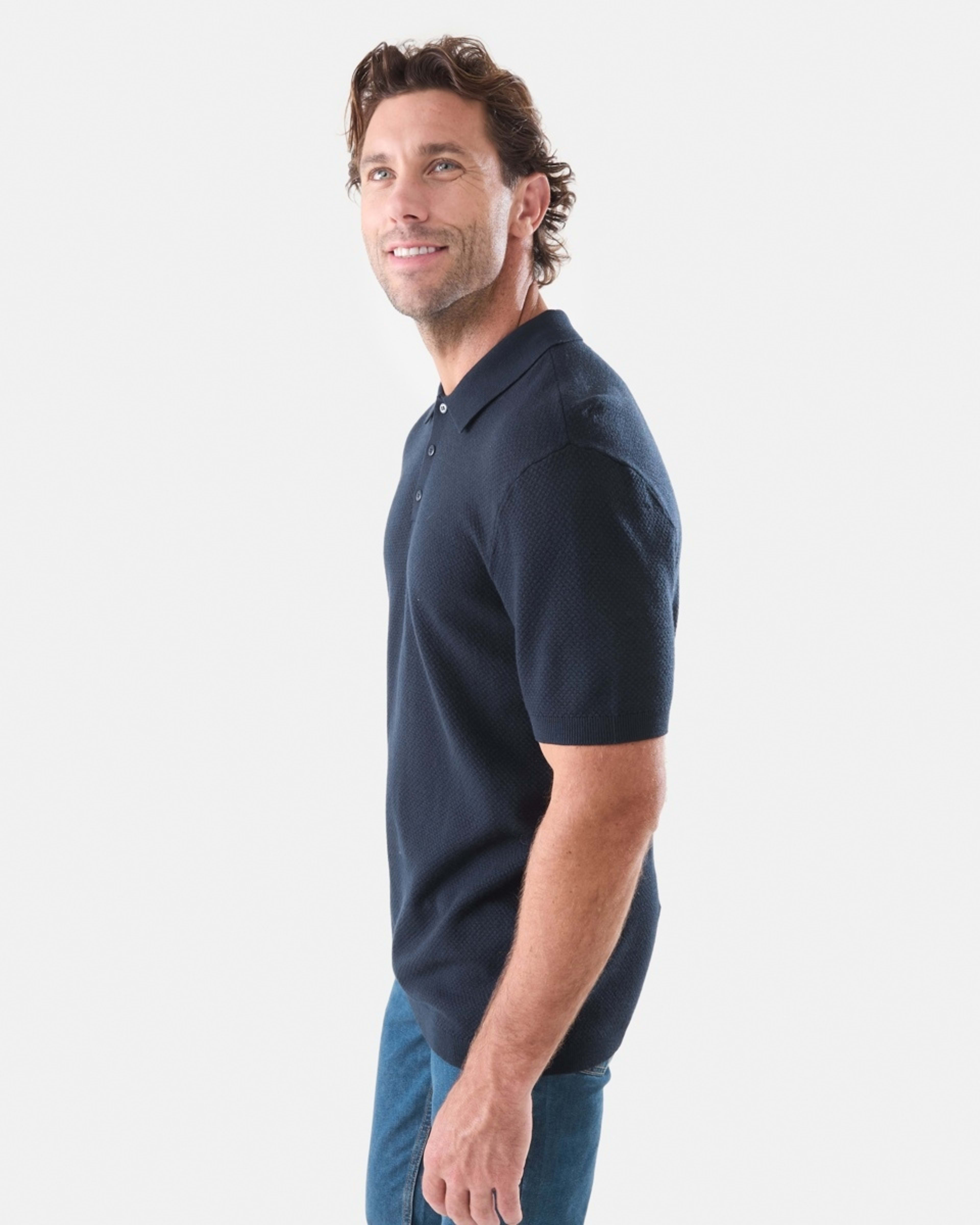 2 Button Up Knit Polo Shirt Sky Cptn, 2 of 5