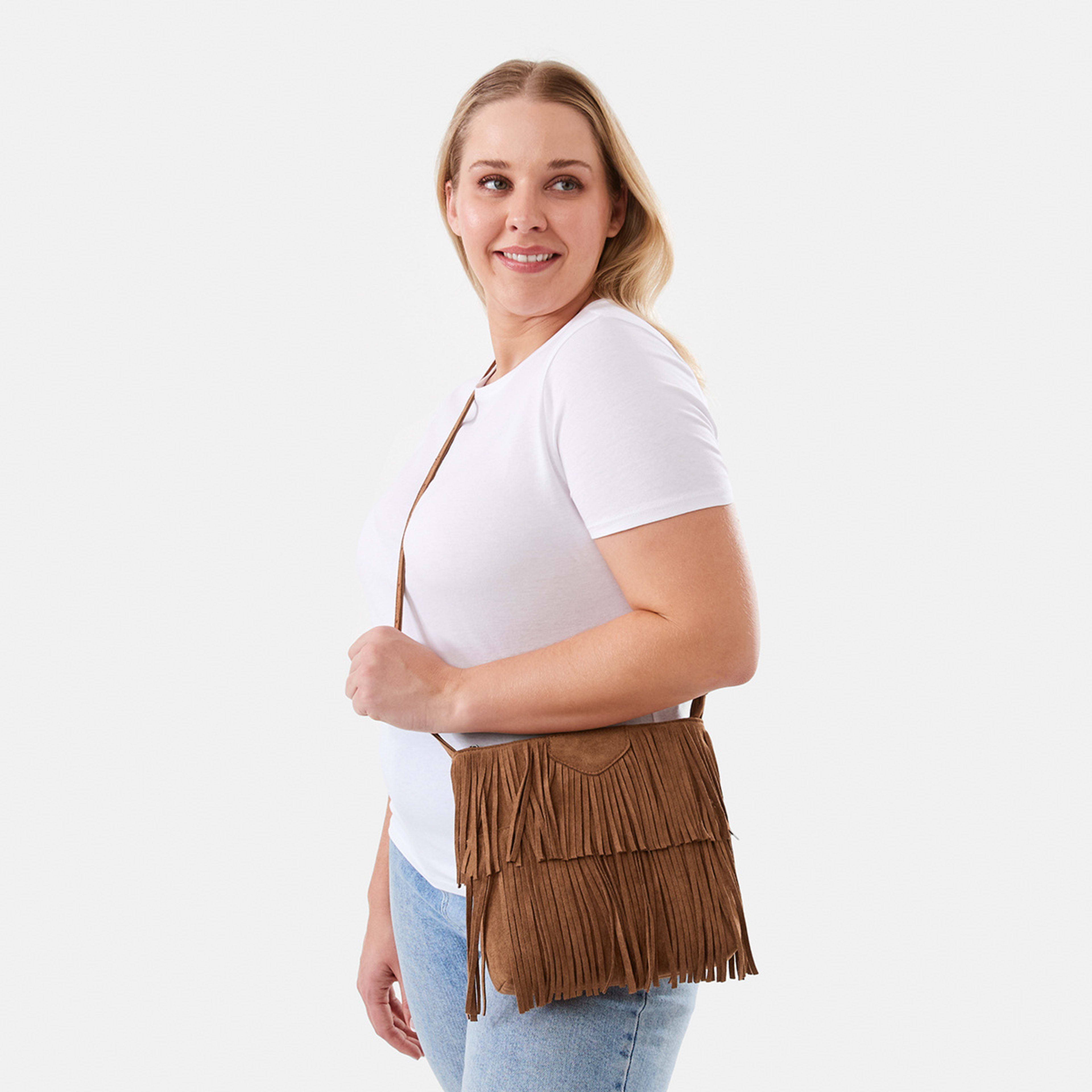 5 Crossbody Bag Brown Tan, 5 of 5