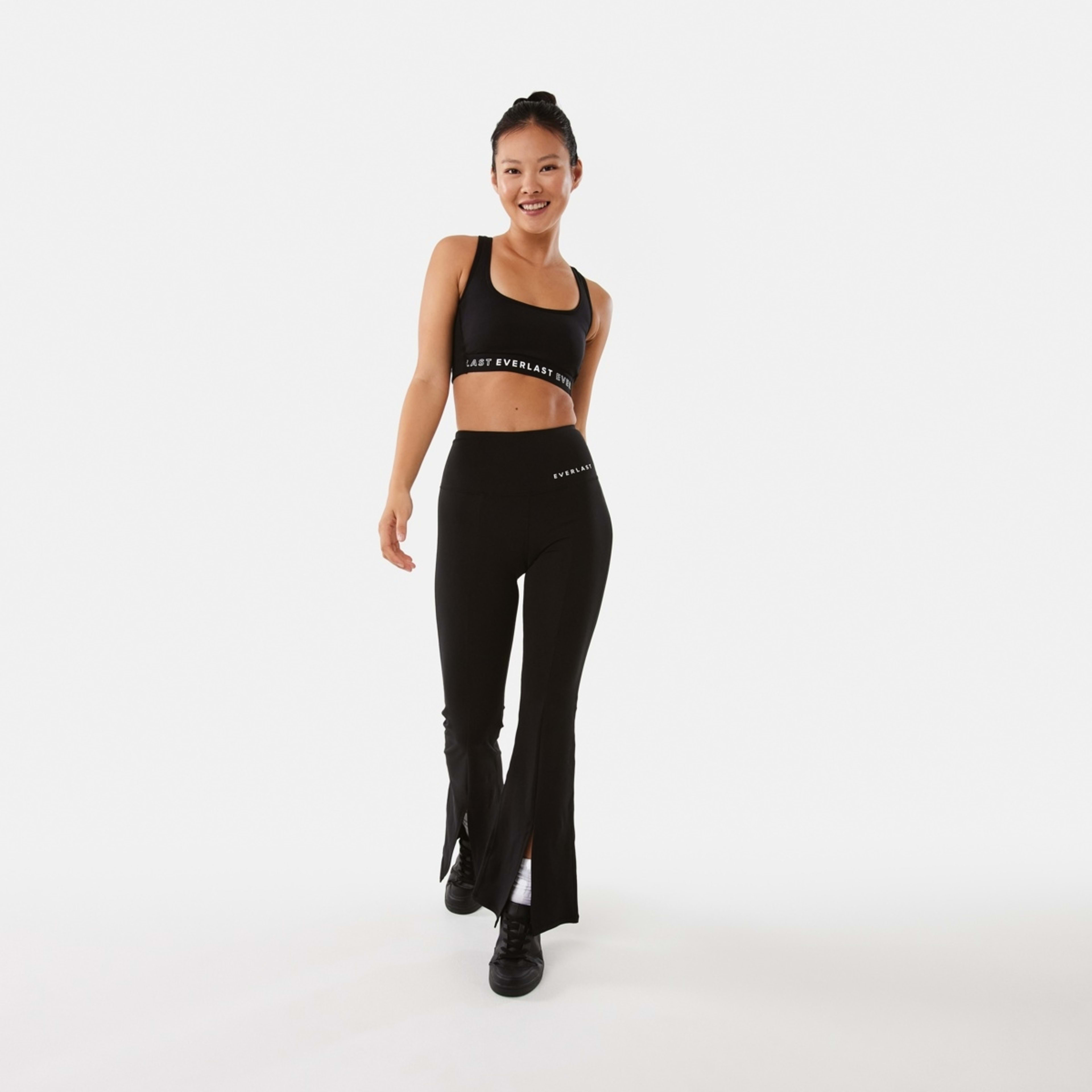 2 Everlast Womens Kick Flare Leggings El Simple Logo White, 2 of 9