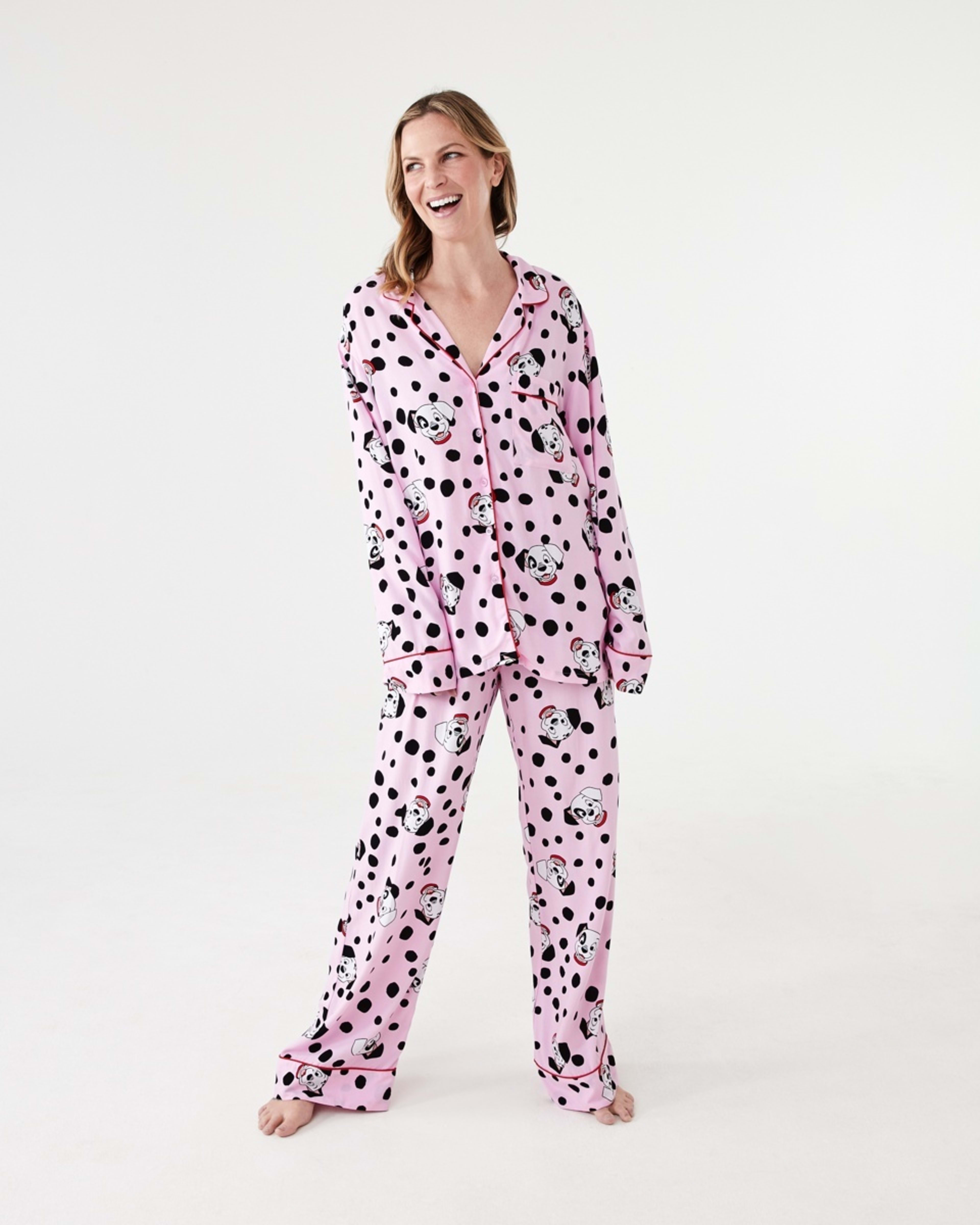 1 101 Dalmatians License Long Sleeve Top and Pants Woven Pyjama Set 101 DALMATIANS PINK LADY