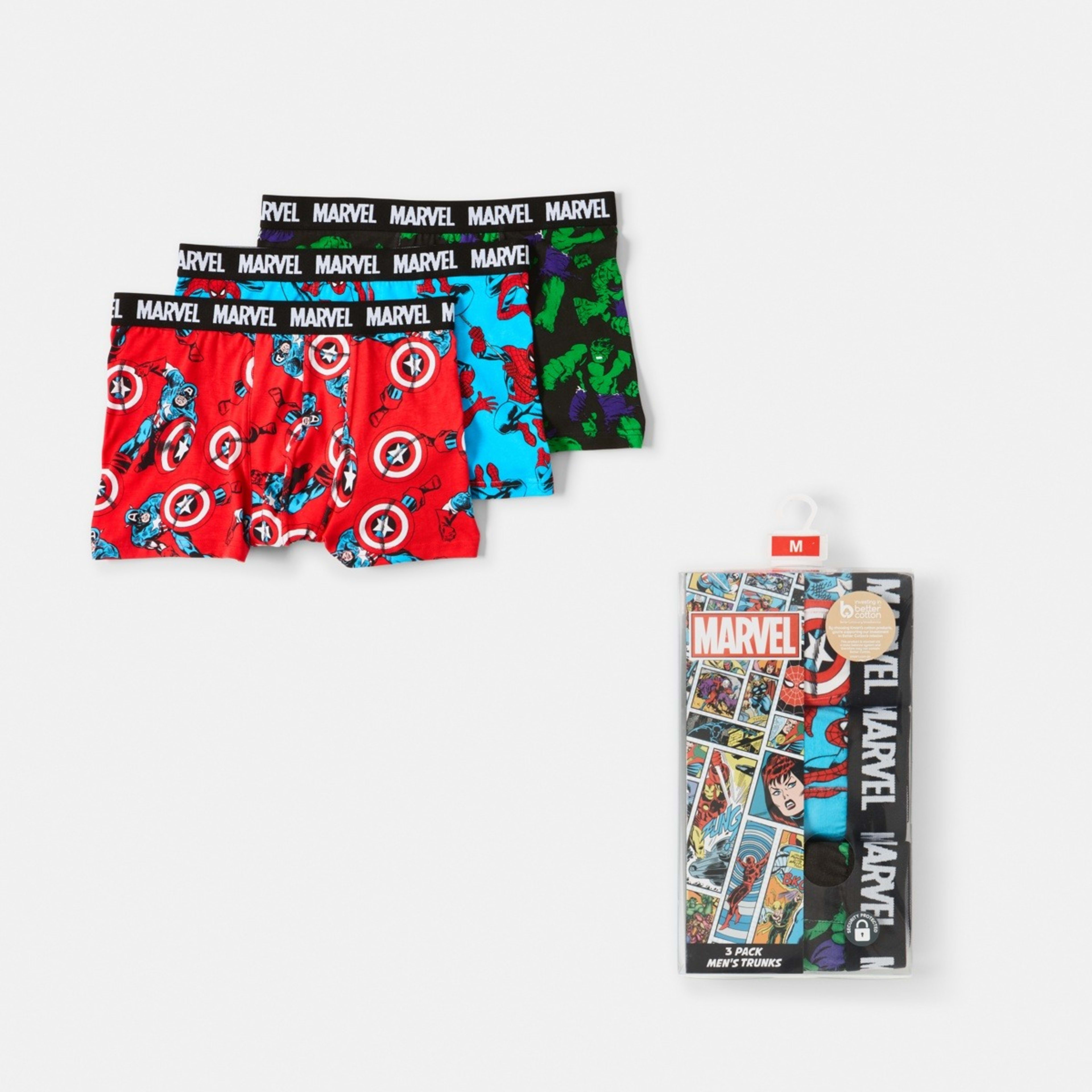 1 3 Pack Marvel License Trunks D90 Marvel Comics 3pk Trunks, 1 of 10