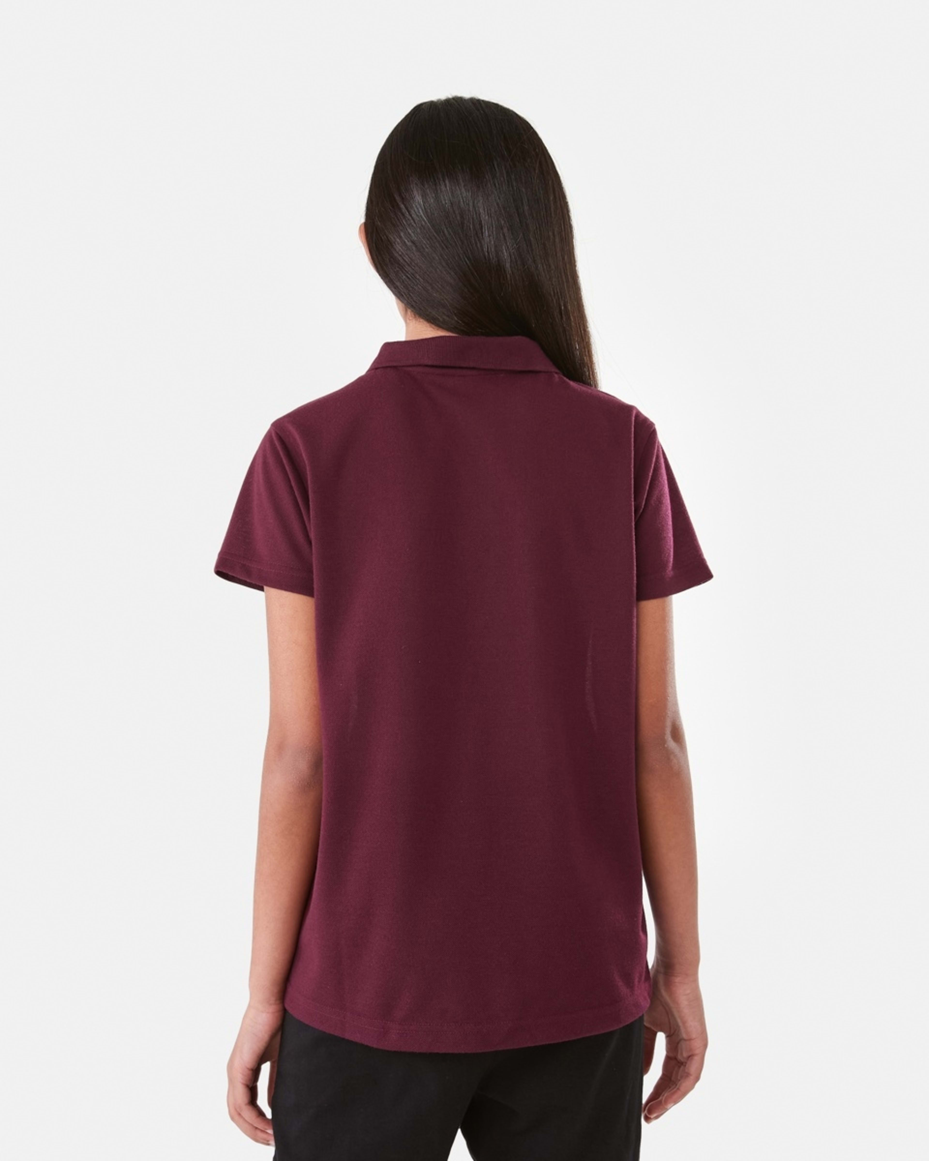 2 School Polo T-shirt Burgundy, 2 of 8