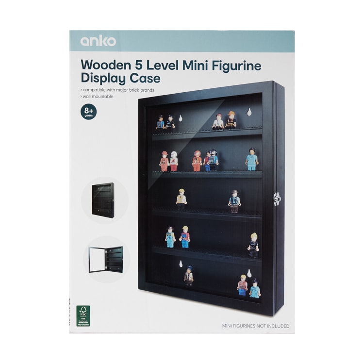 Wooden 5 Level Mini Figurine Display Case Kmart