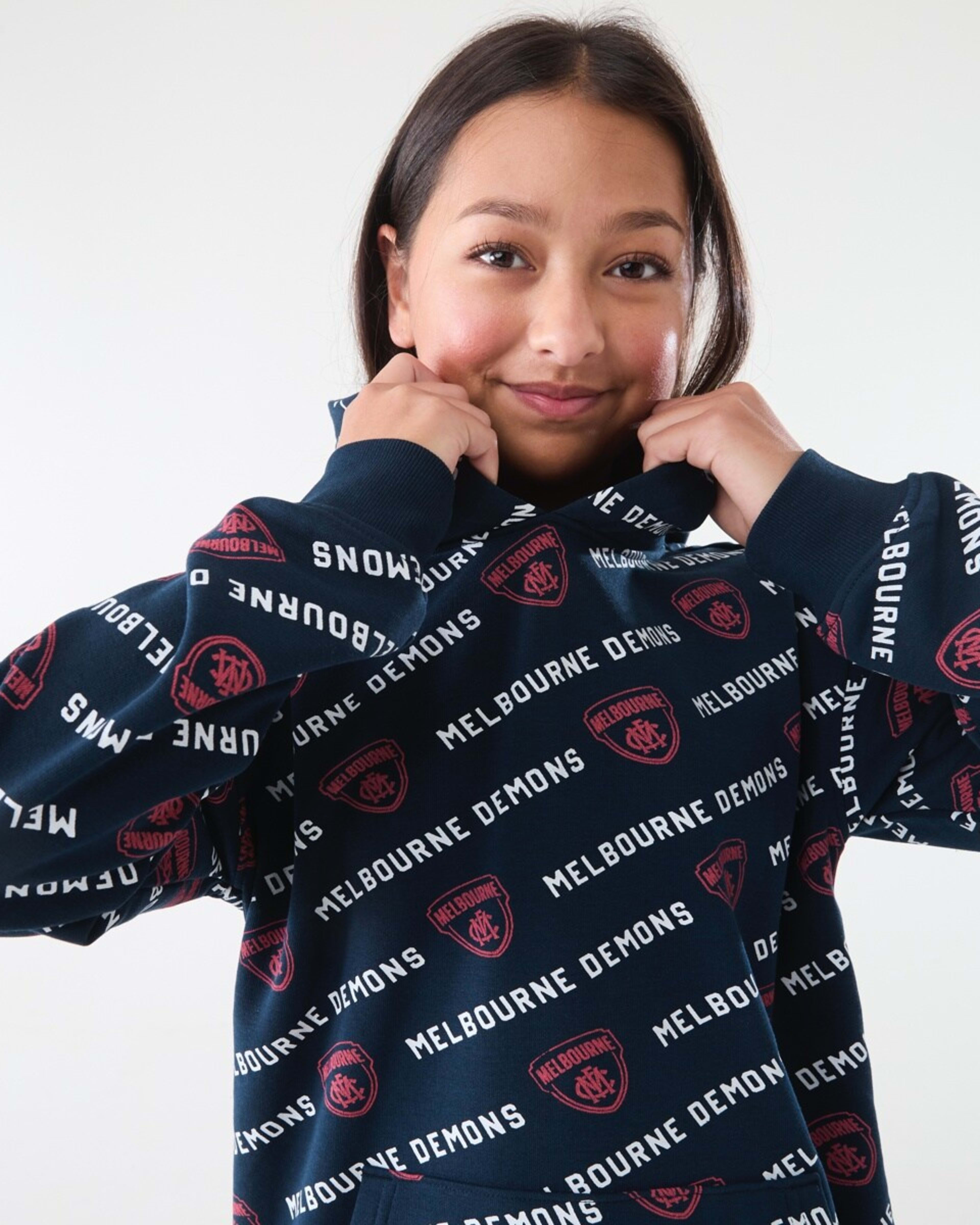 4 Official AFL Kids All Over Print Hoodie Melbourne, 4 of 8