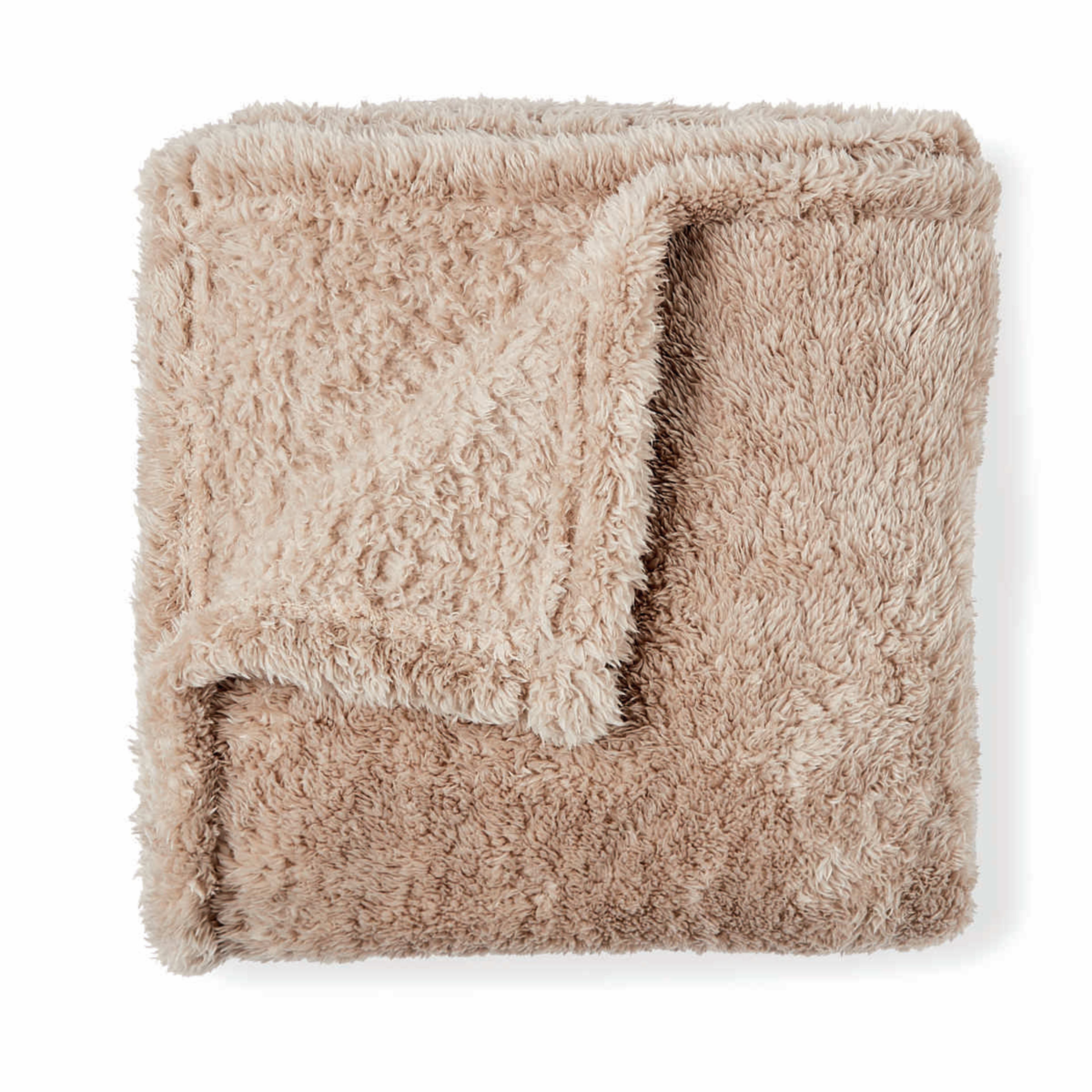 4 Teddy Fleece Throw - Natural, 4 of 7