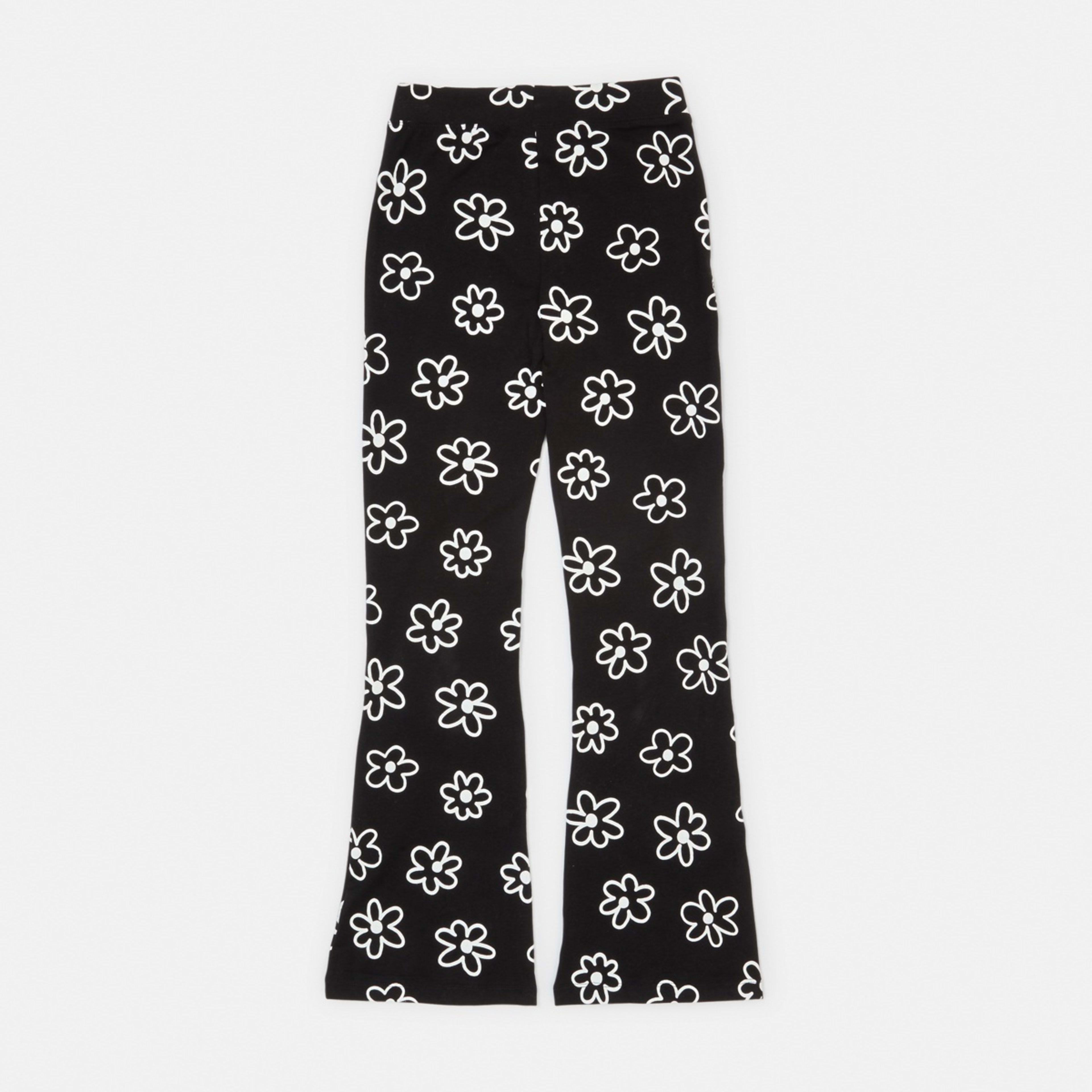 9 Print Flare Leggings Monochrome Florals Black, 9 of 9