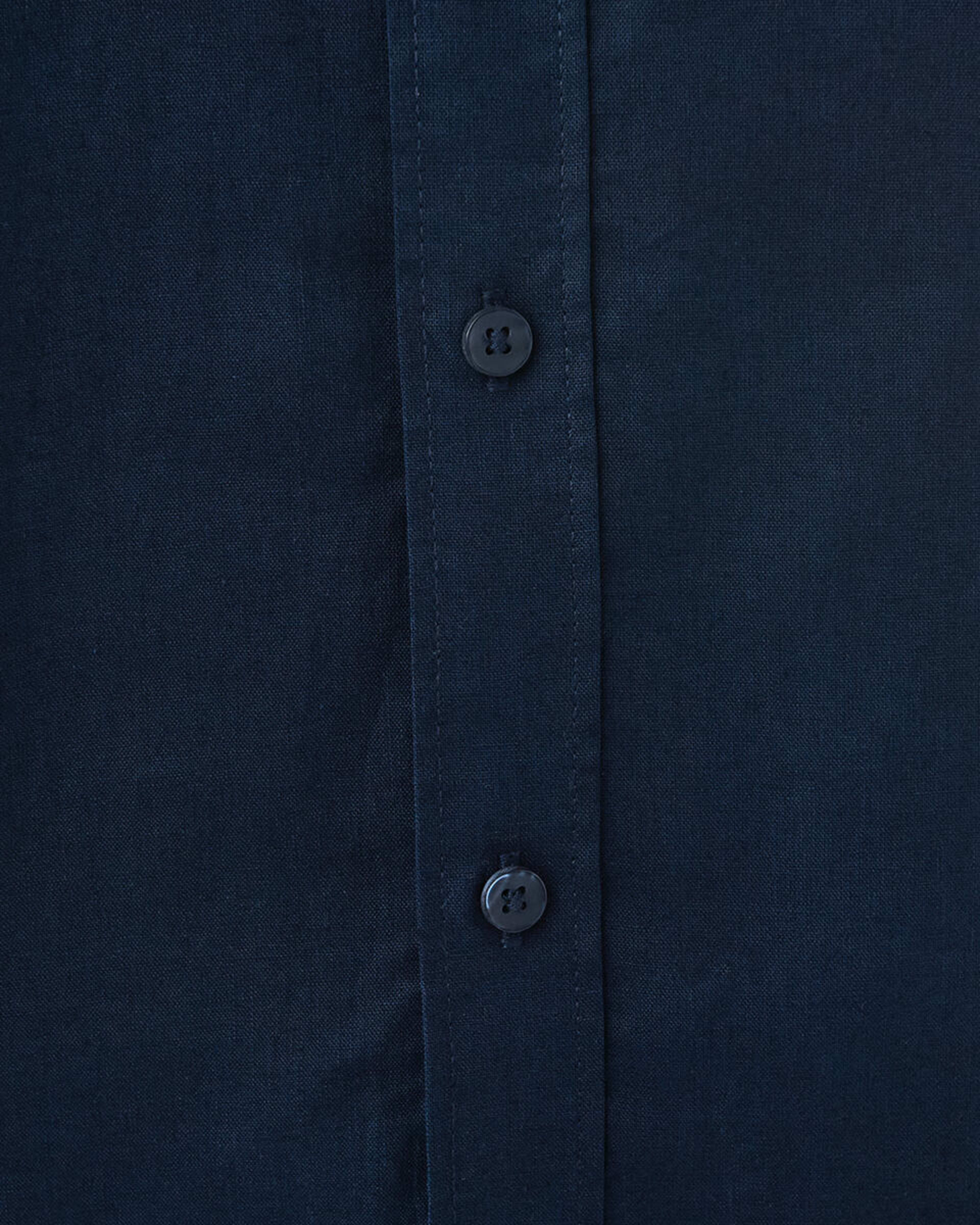 6 Long Sleeve Solid Linen Blend Shirt Blu Pcoat, 6 of 7