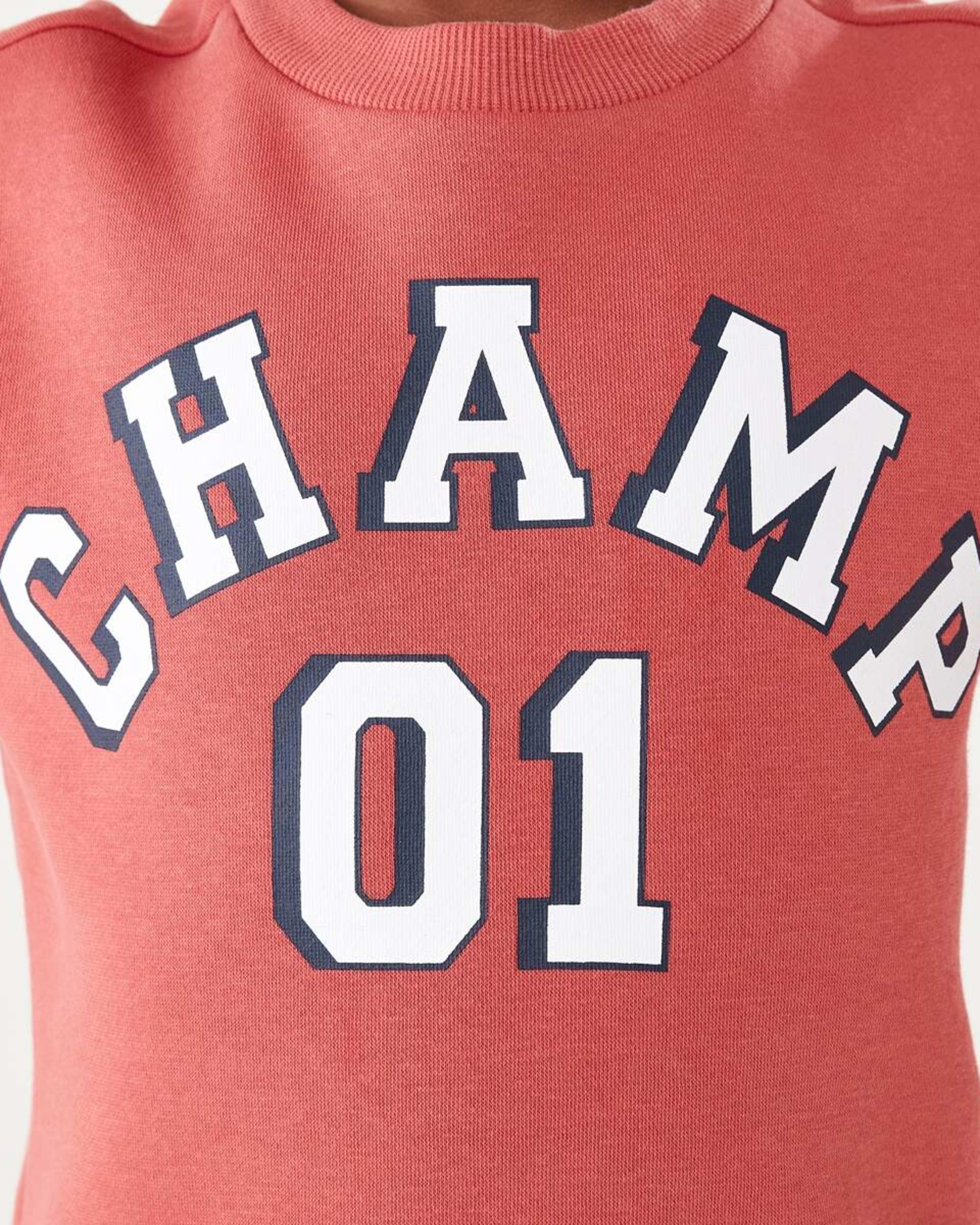 4 Print Crew Neck Sweatshirt Red Varsit, 4 of 8