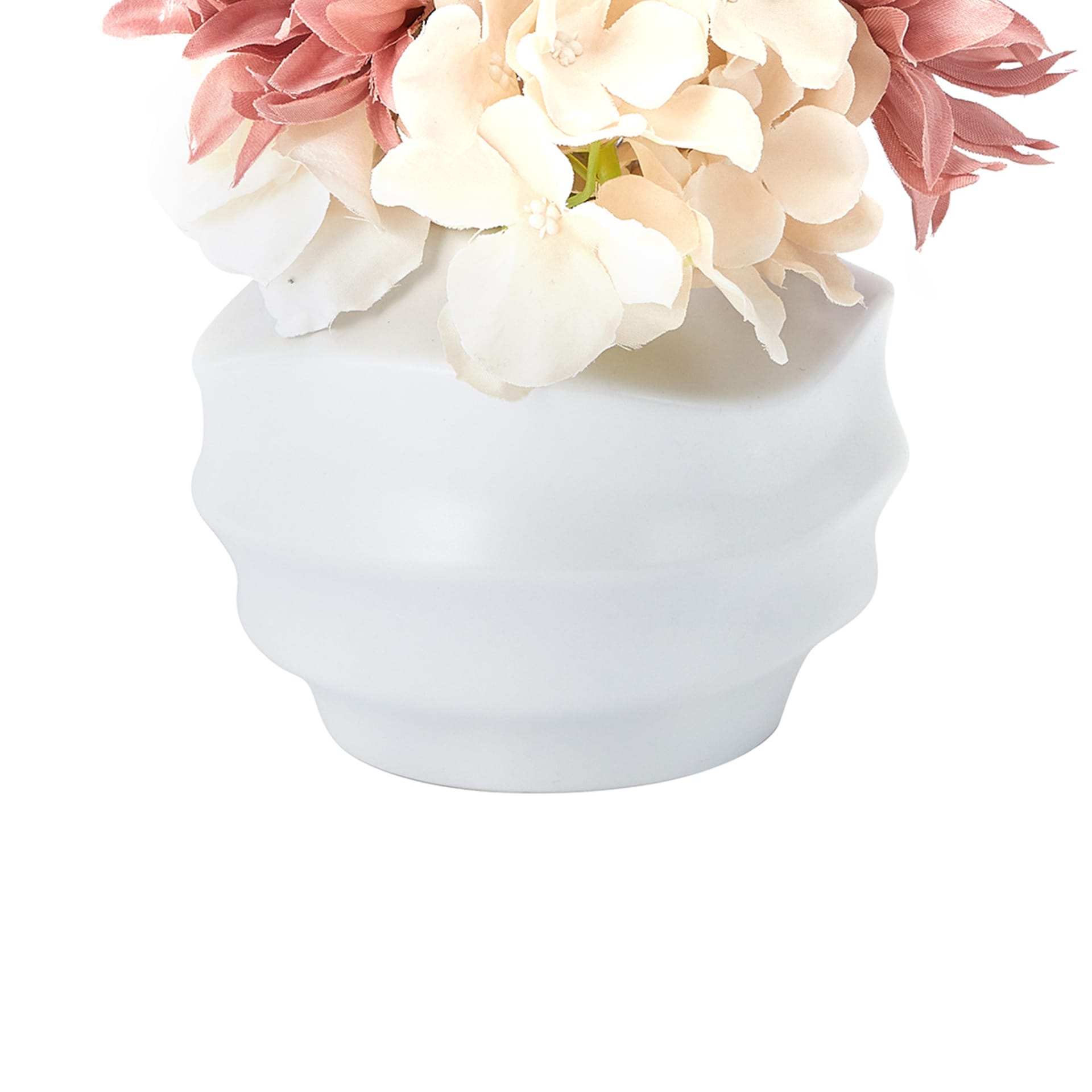 Artificial Flowers in Wave Vase Kmart