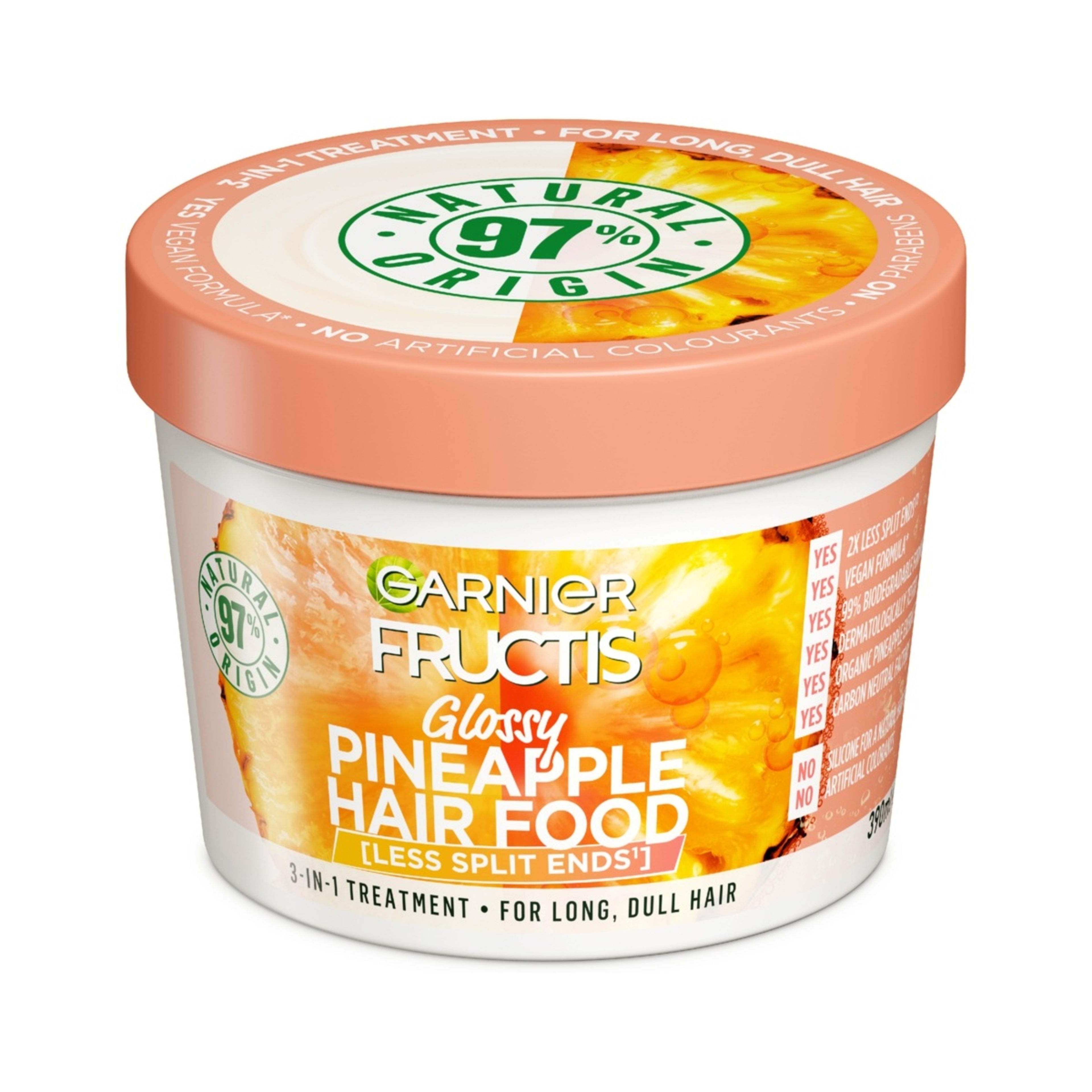 1 Garnier Fructis Glossy Pineapple Hair Food 390ml, 1 of 3