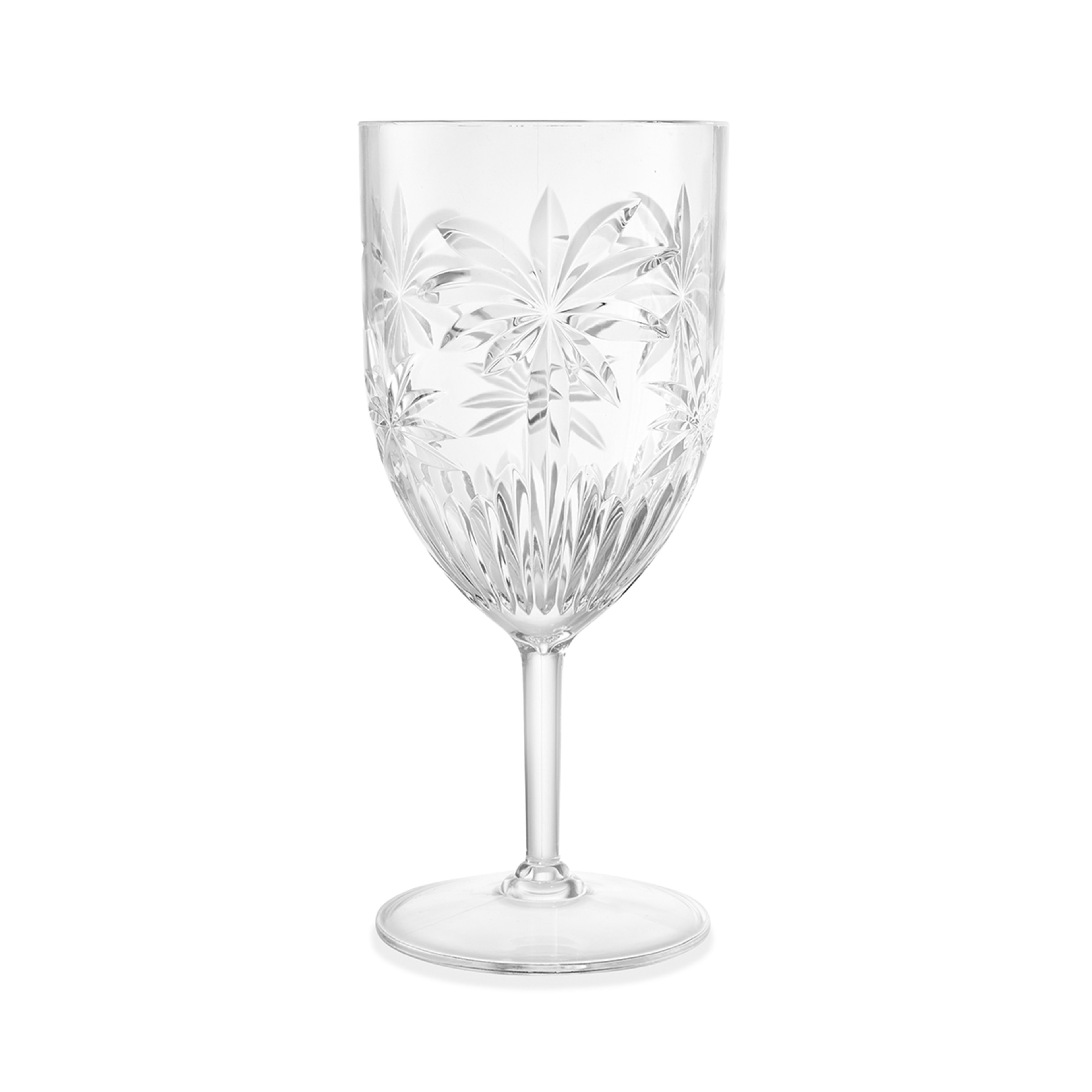 4 Clear Palm Acrylic Wine Glasses Kmart