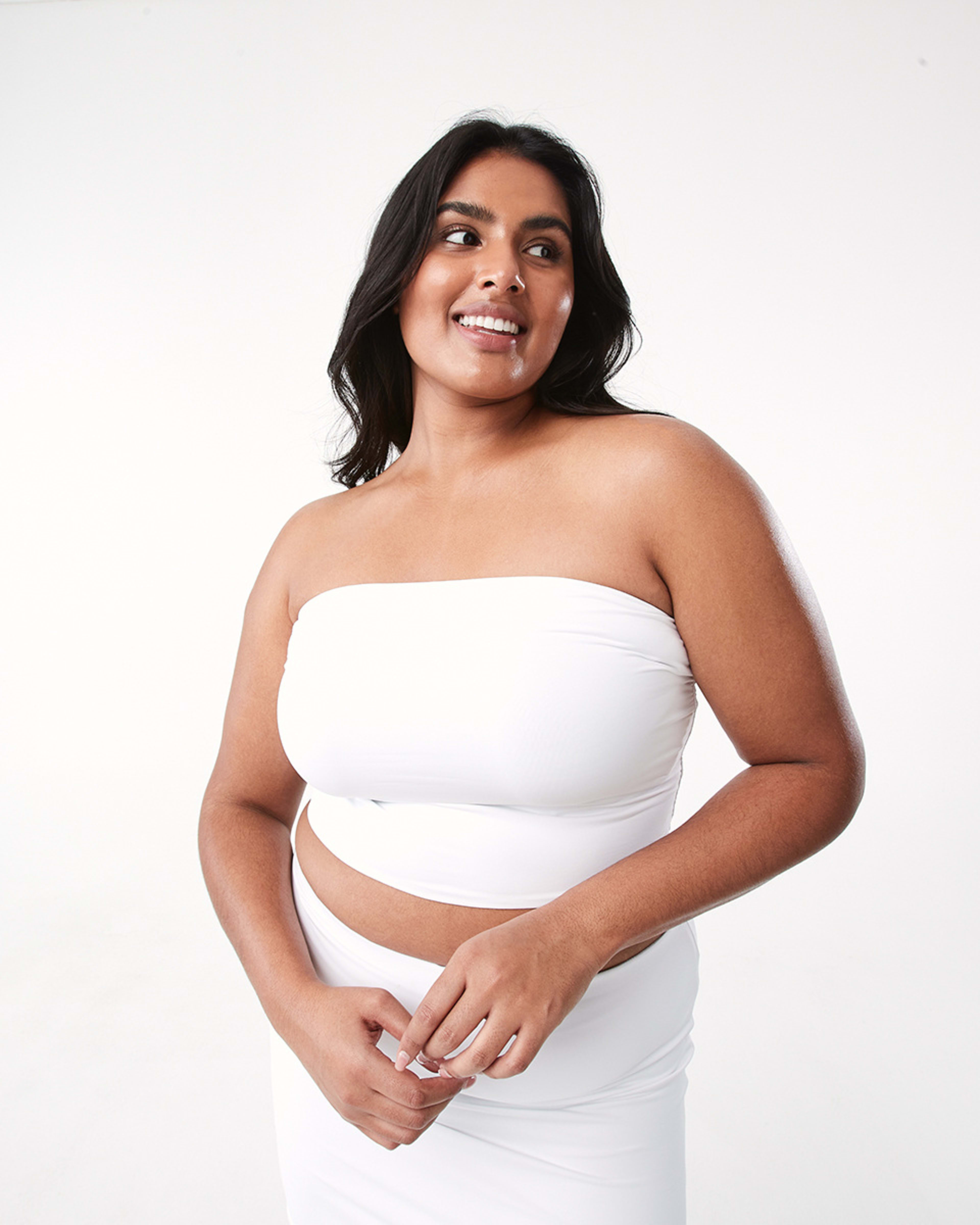 Sleeveless Ruched Crop Tube Top Kmart