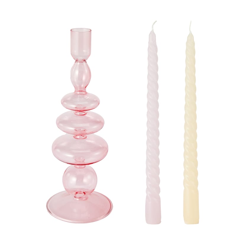 Pink Taper Candle Set Kmart