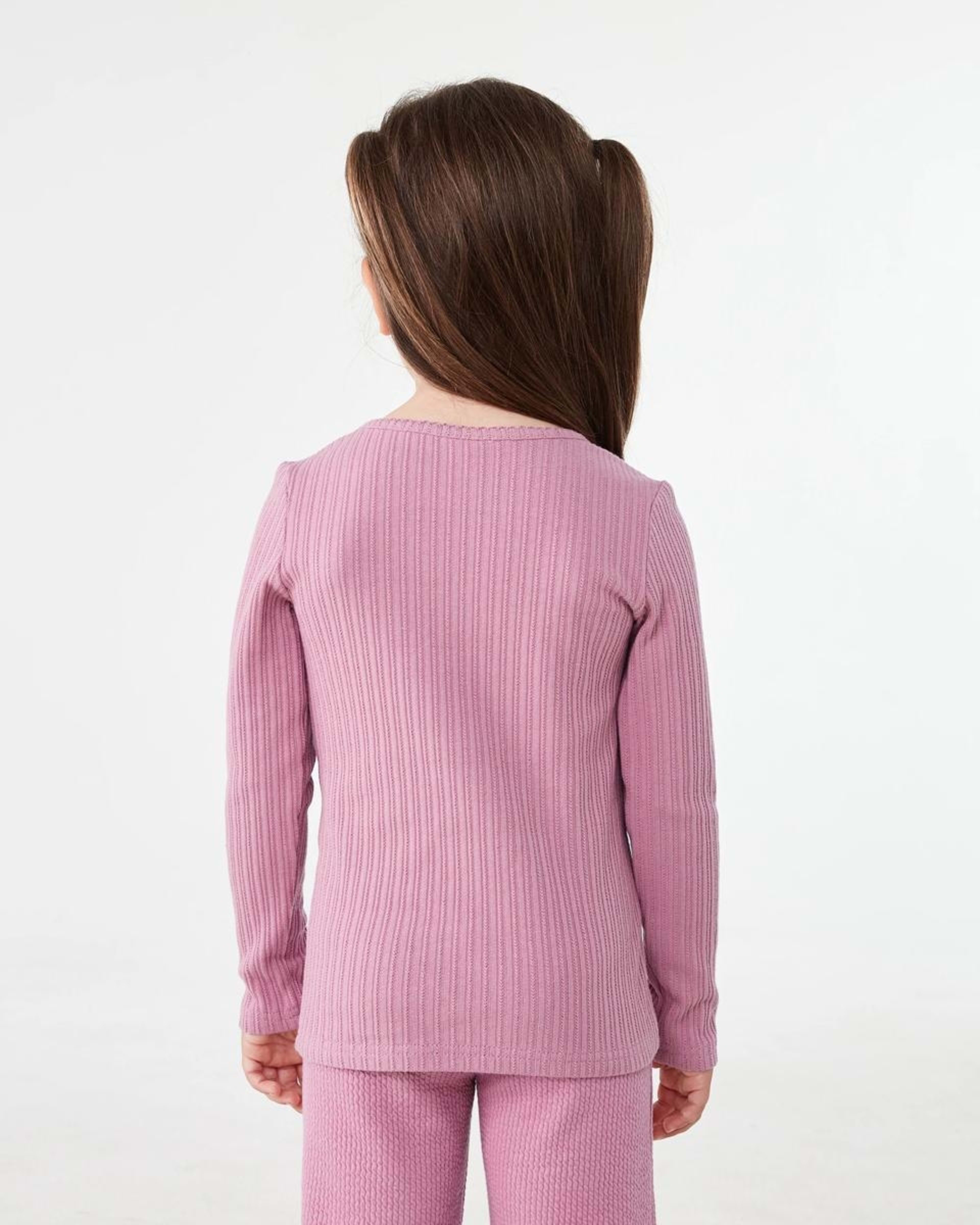 2 Long Sleeve Pointelle T-shirt Dust Rose, 2 of 7