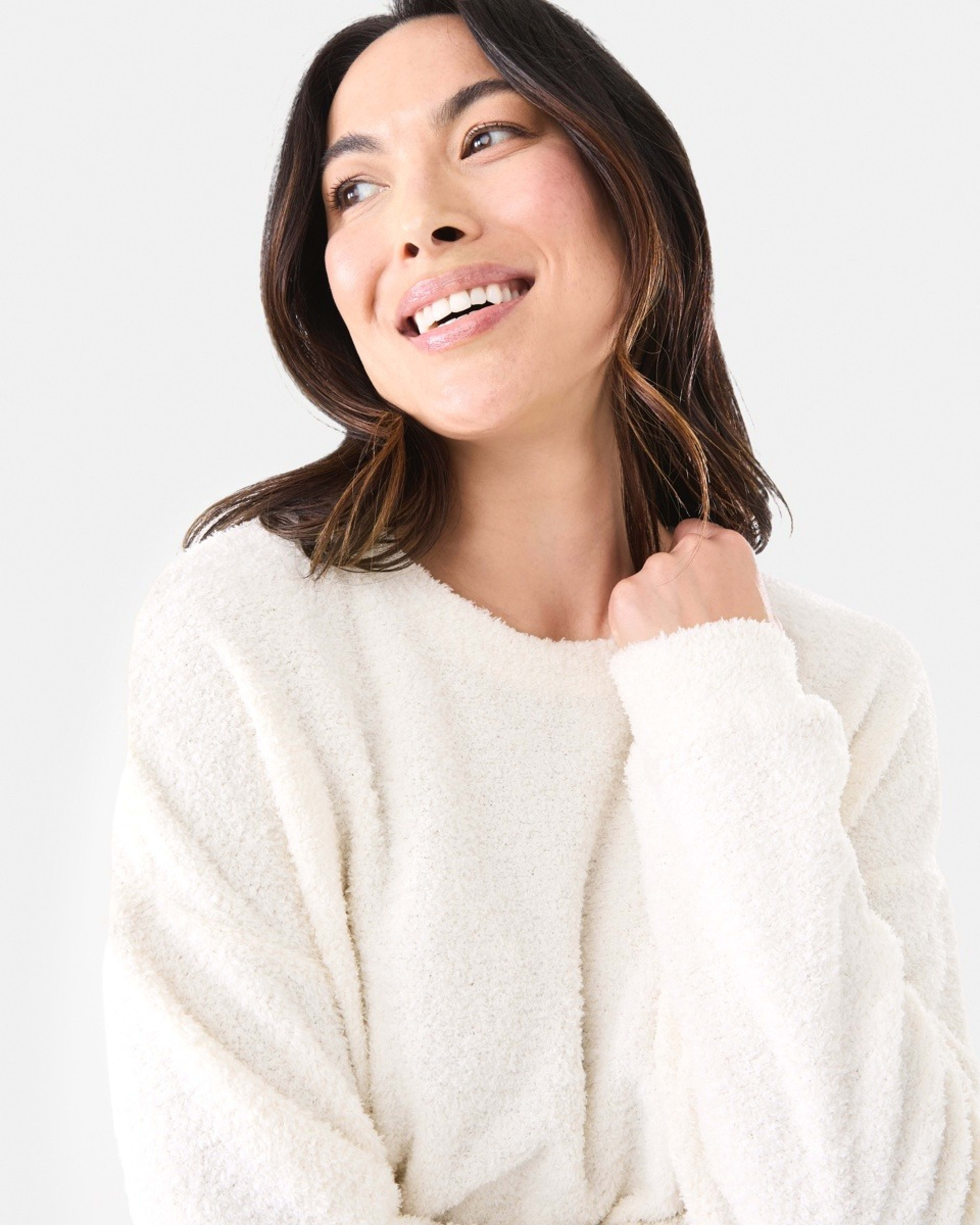 4 Long Sleeve Plush Fleece Top Whisper, 4 of 6