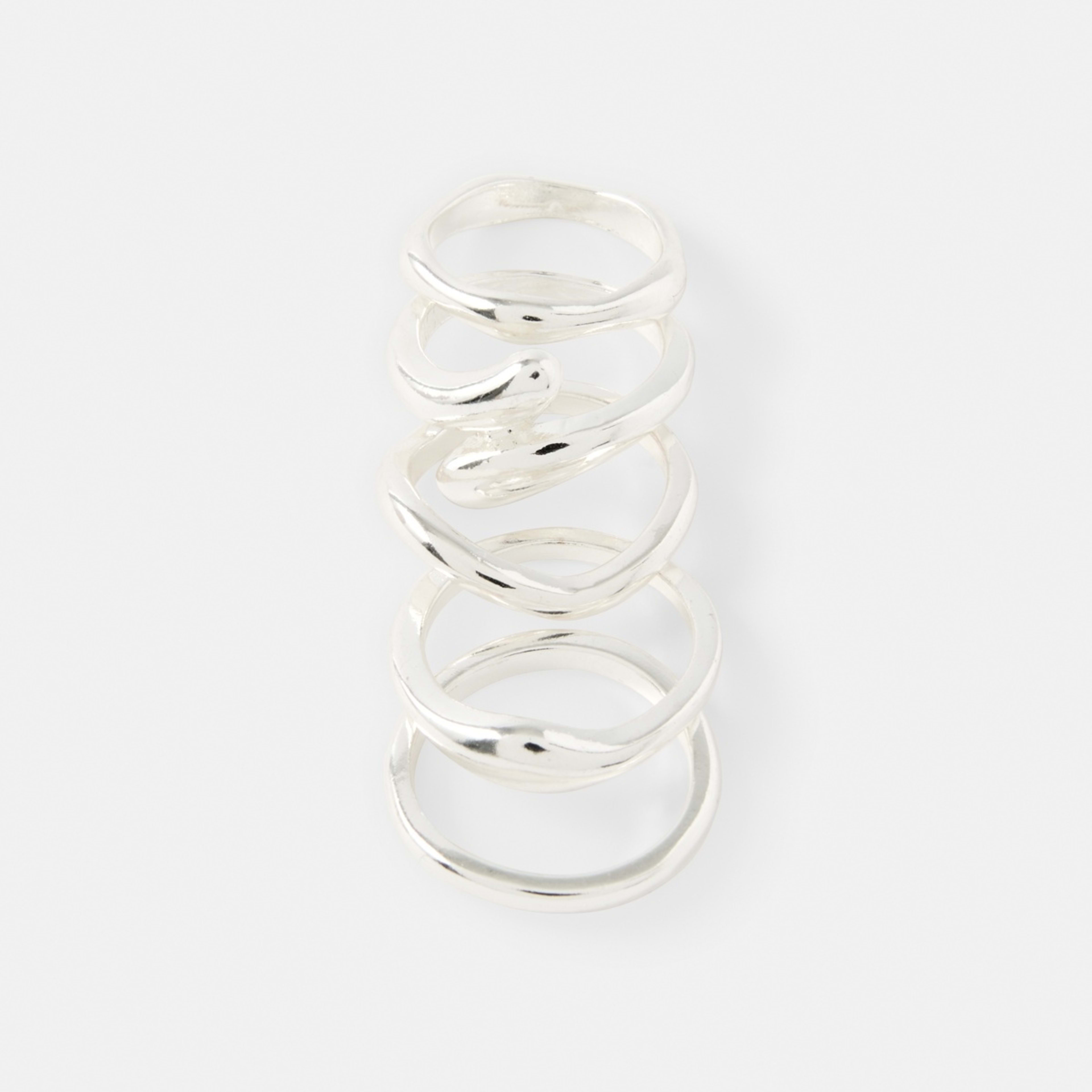 1 5 Pack Teardrop Rings - Silver Tone, 1 of 5