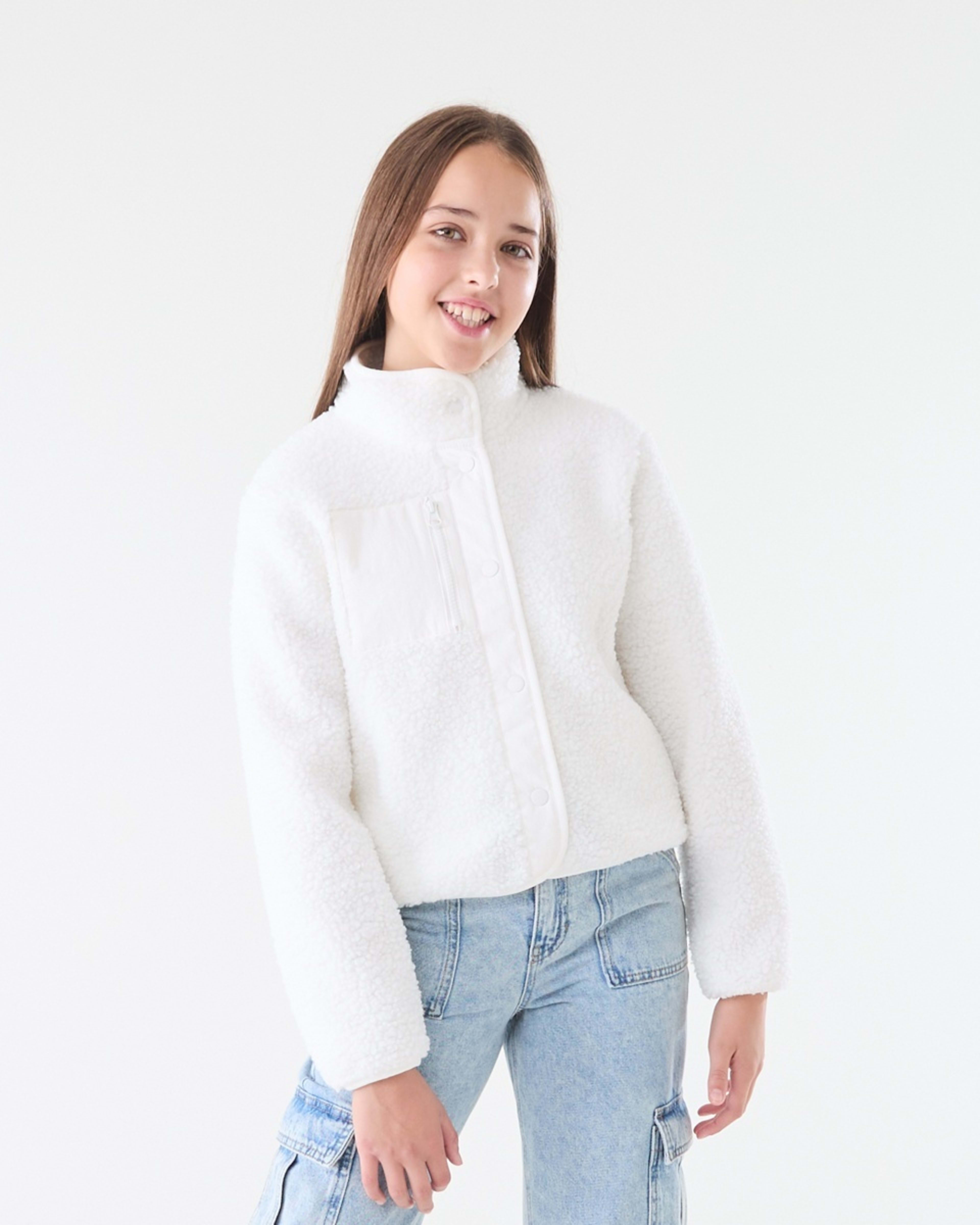 2 Teddy Fleece Jacket Snw White, 2 of 6