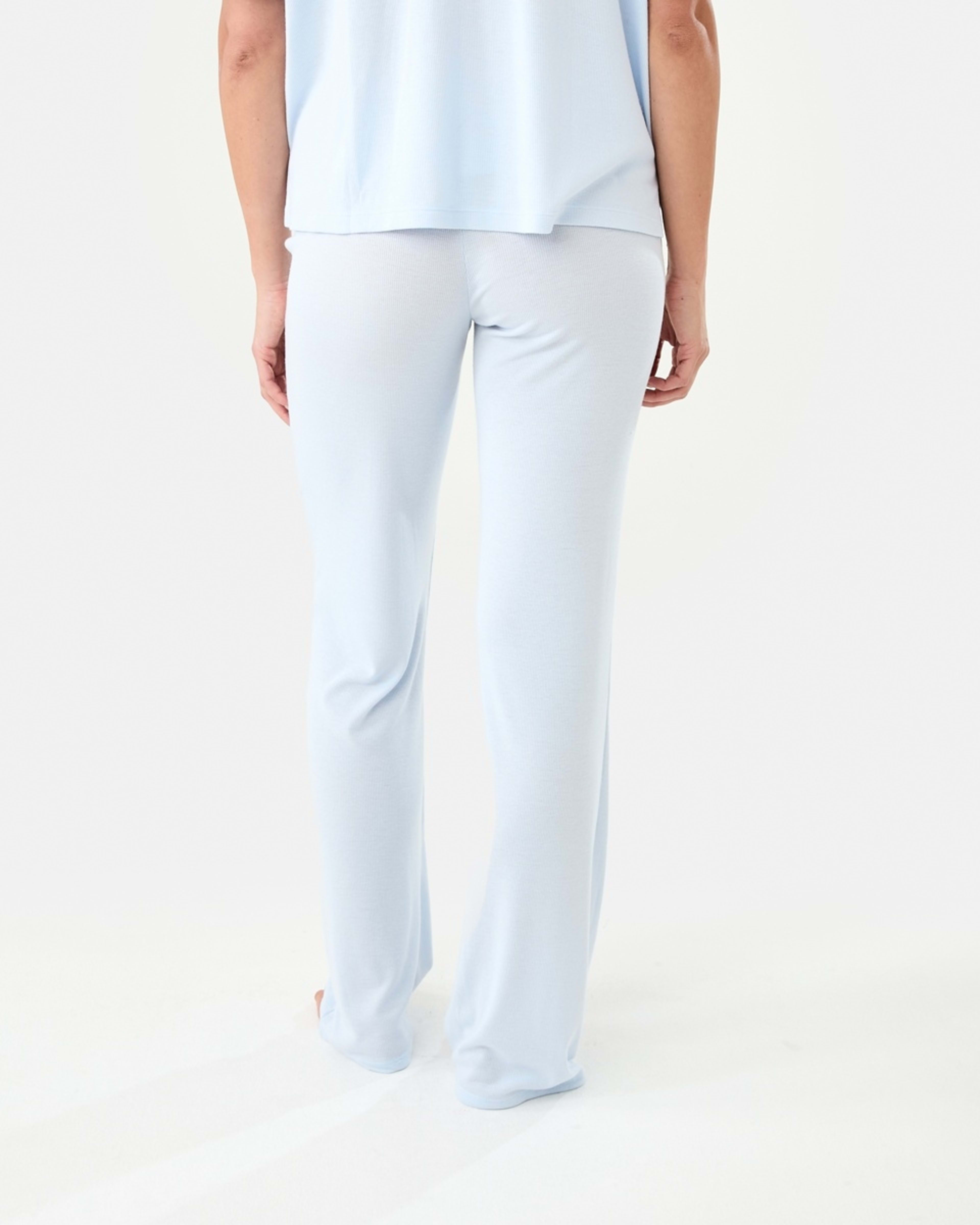 5 Folded Waist Comfort Rib Pants Halo Blue, 5 of 6