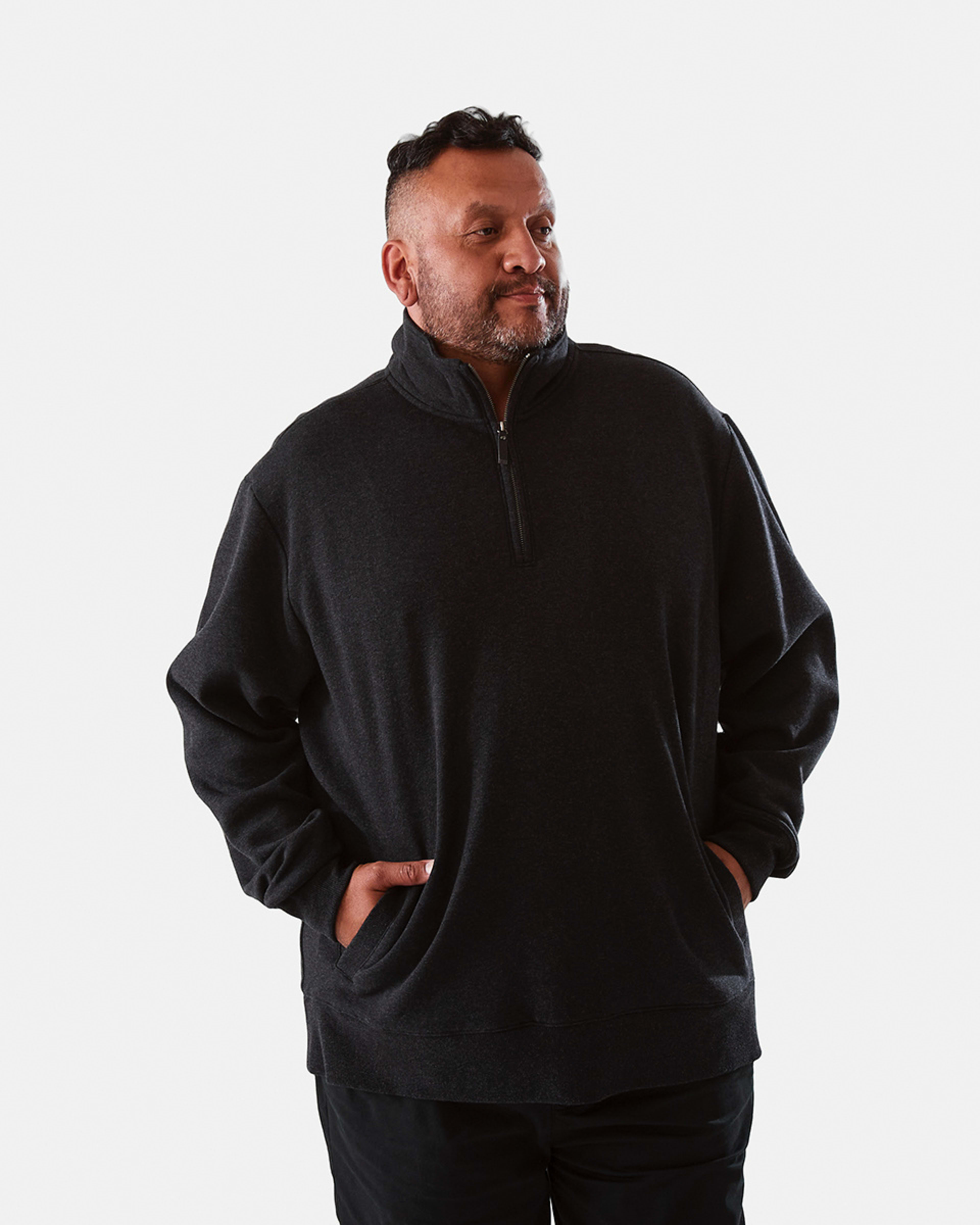 Men's Larger Size 1/4 Zip Sweatshirt Kmart