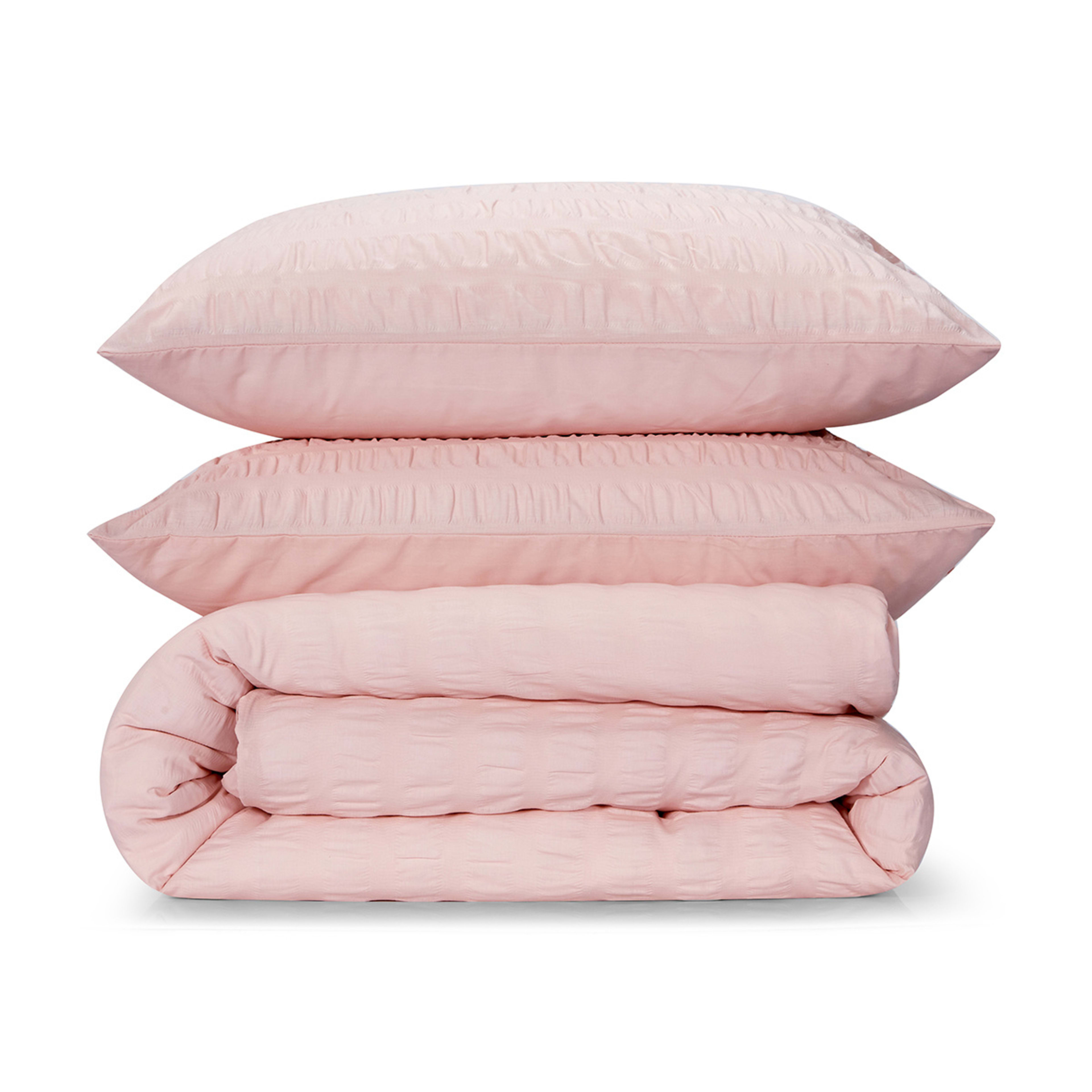 Amity Seersucker Quilt Cover Set King Bed, Pink Kmart