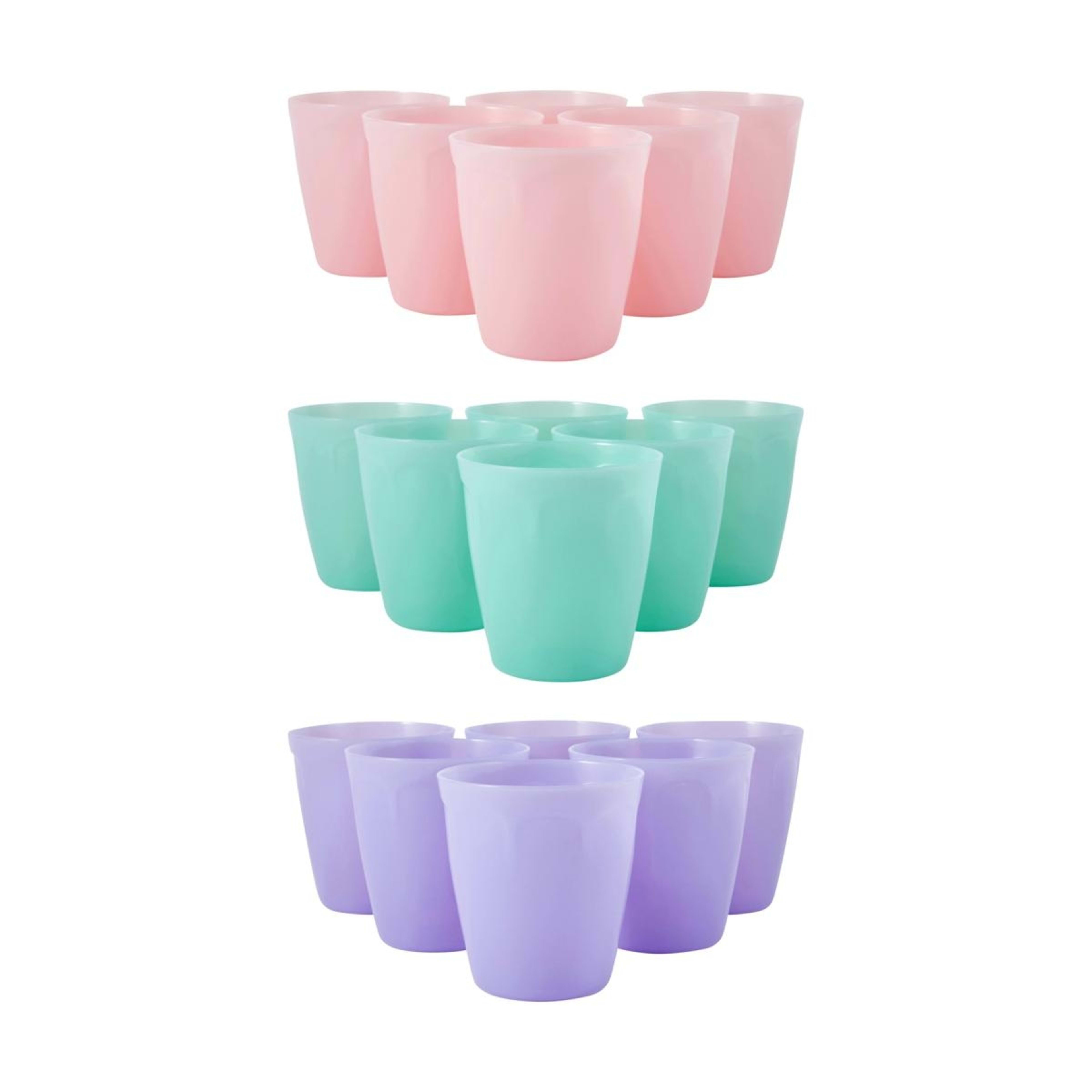 1 6 Piece Reusable Pastel Coloured Cups - Assorted