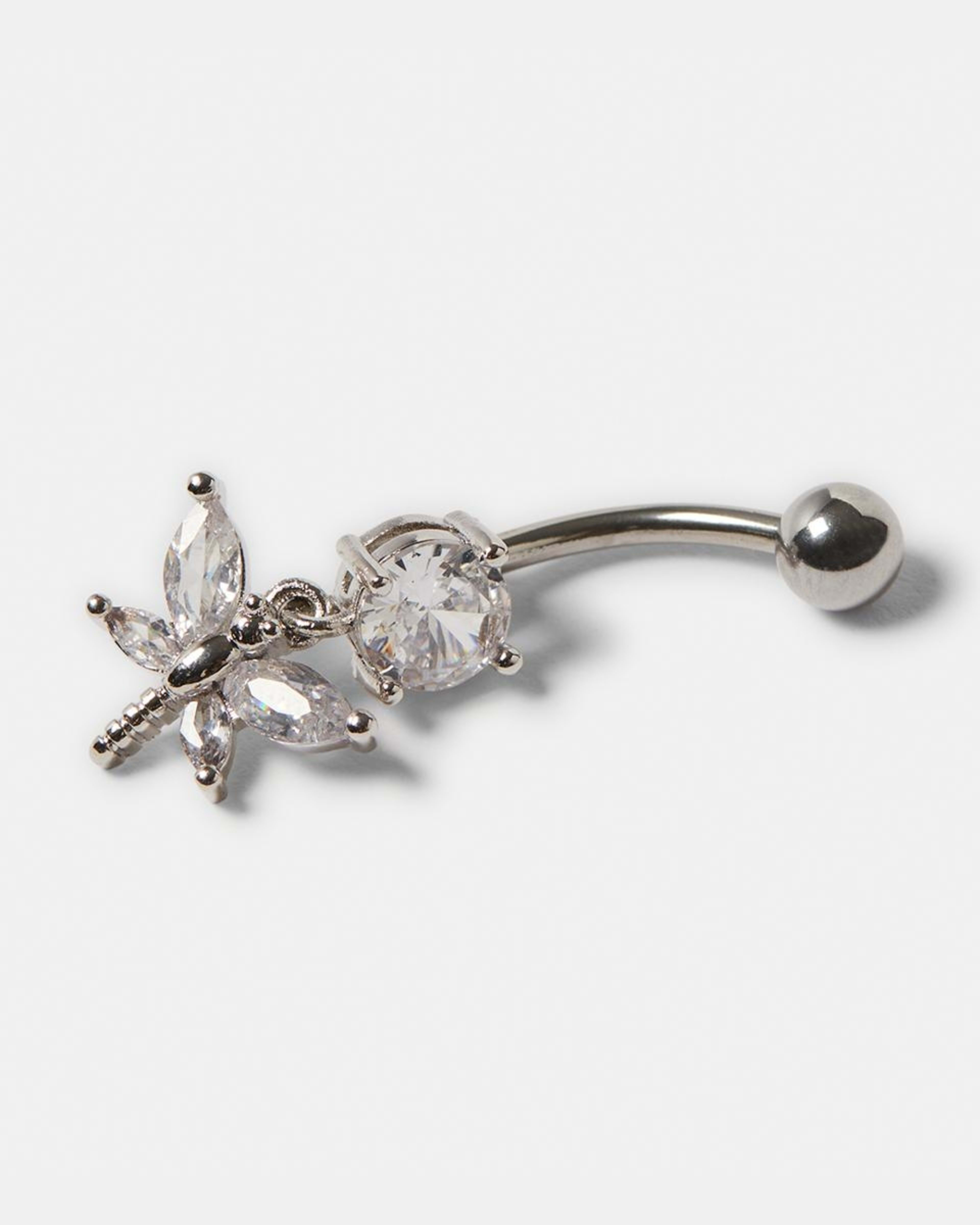 Surgical Steel Butterfly Belly Ring Silver Tone Kmart