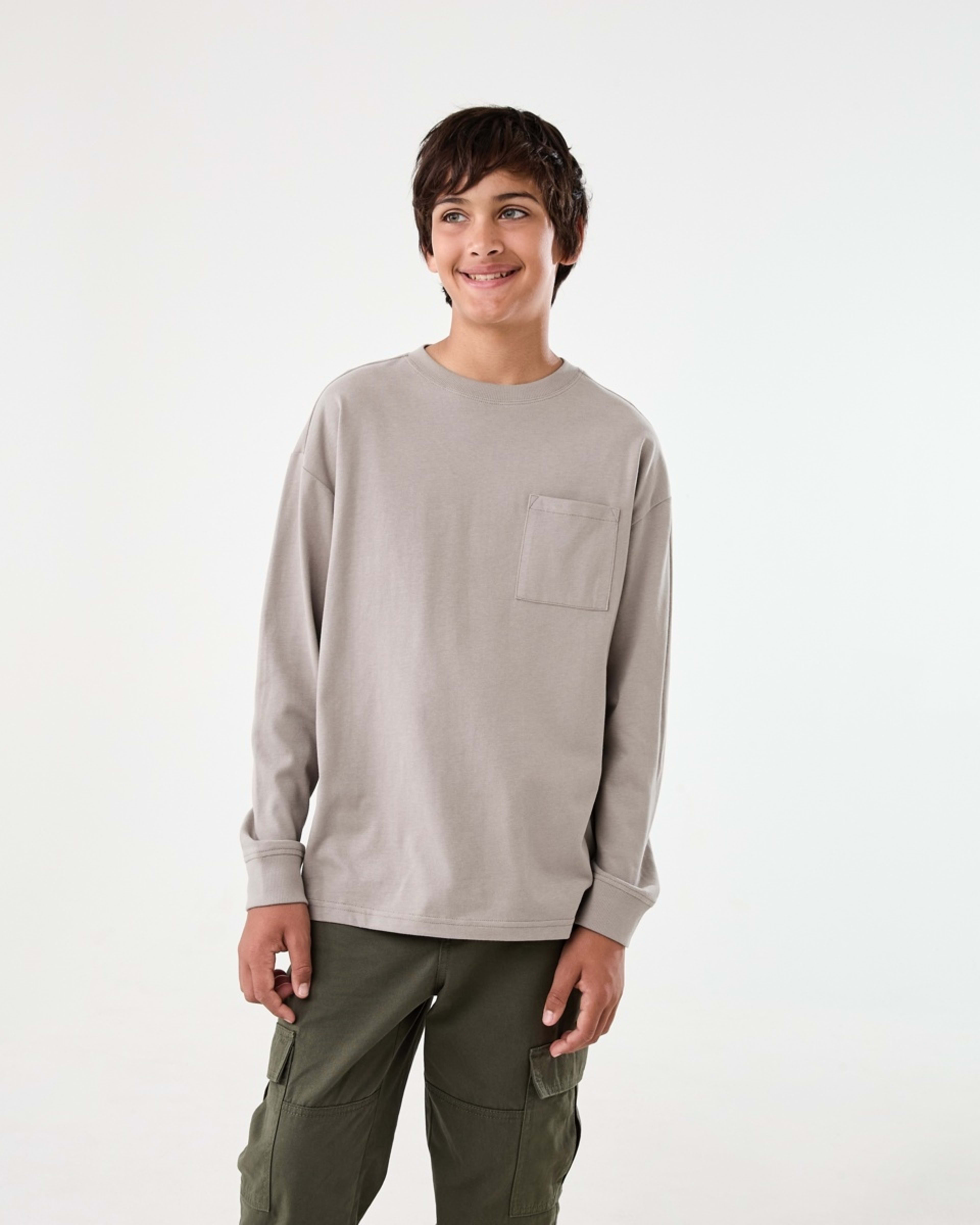 1 Heavyweight Oversized Long Sleeve T-shirt Moon Rock, 1 of 8
