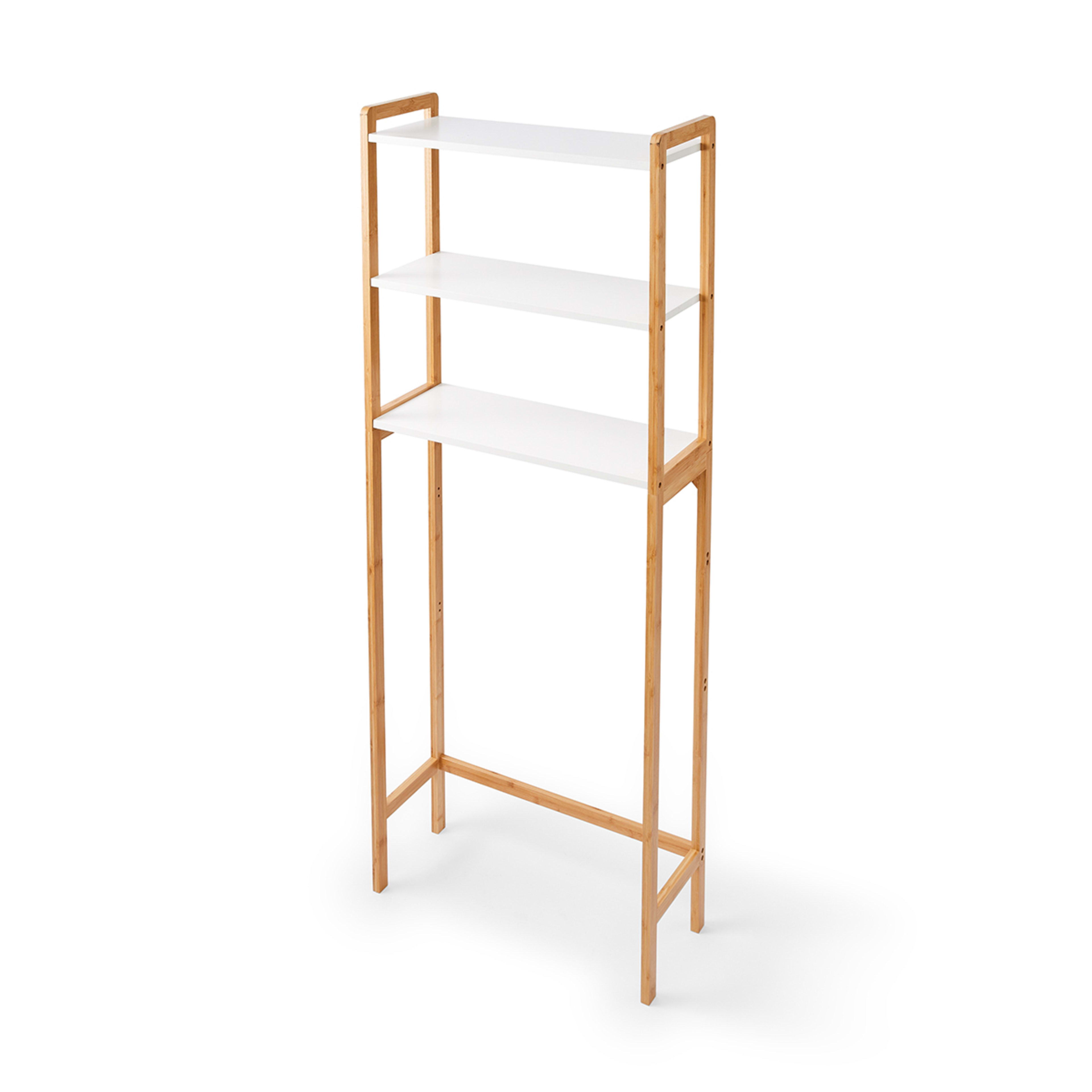 4 Bamboo and White Over Toilet Shelf Unit, 4 of 10