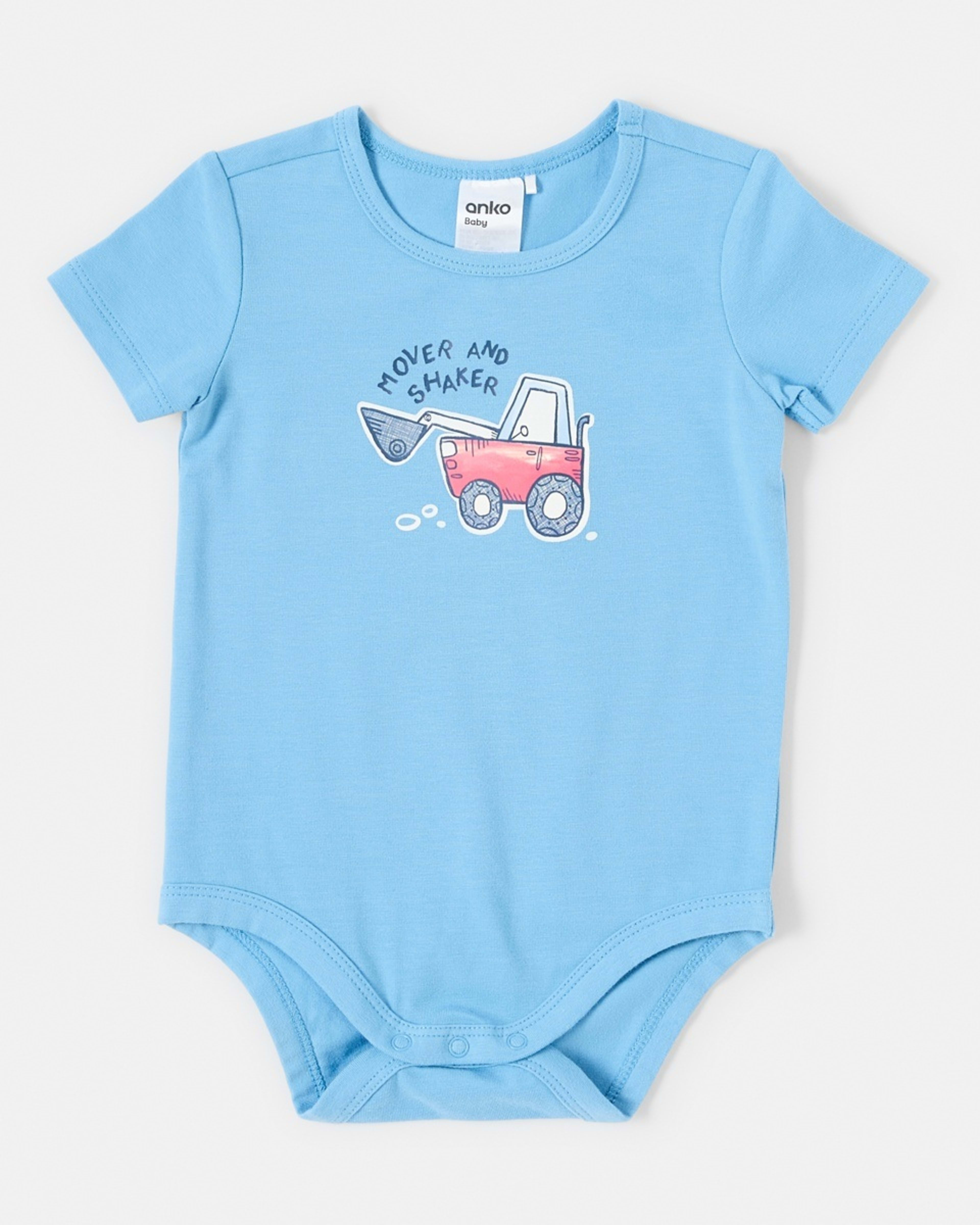 3 3 Pack Short Sleeve Bodysuits Digger, 3 of 8