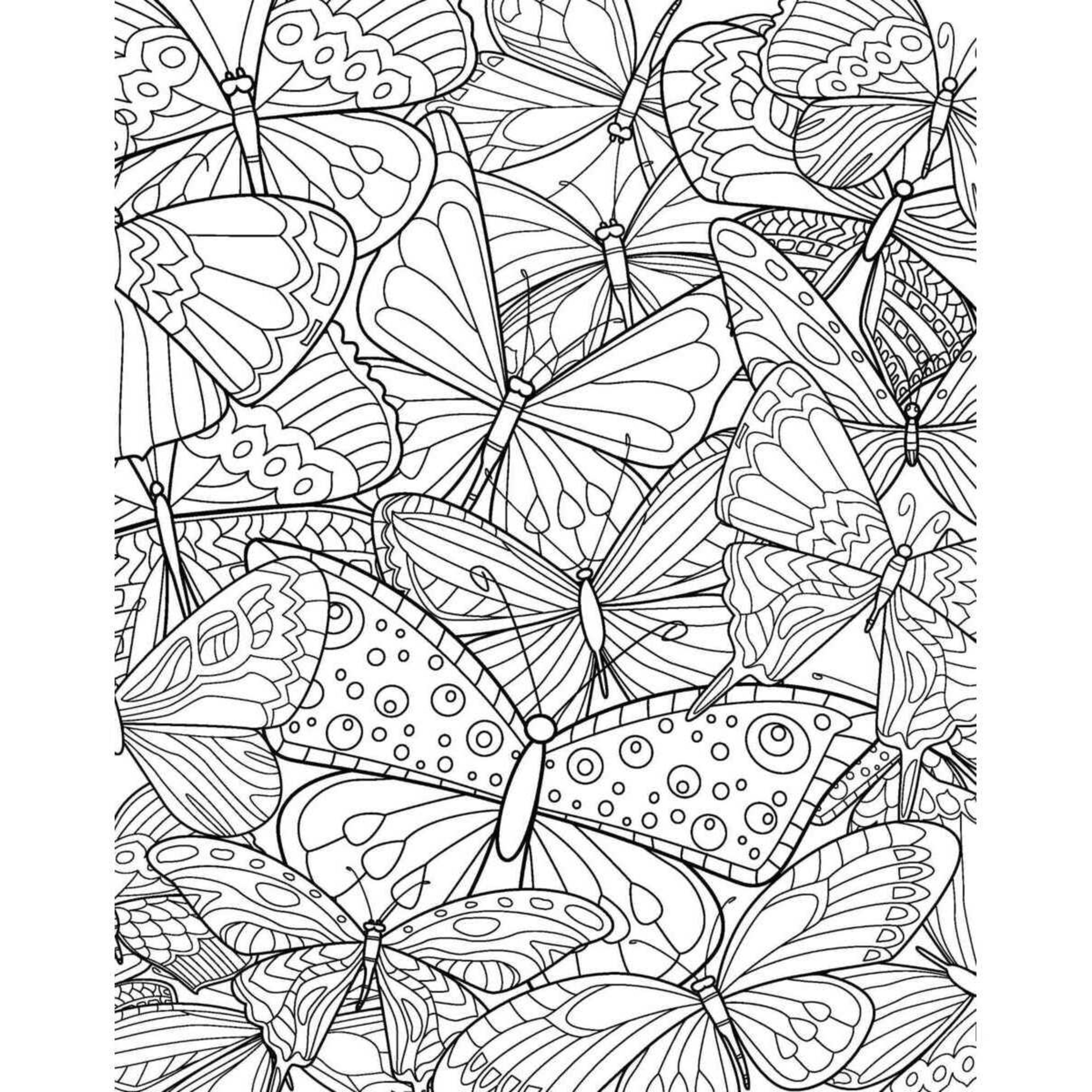 3 Colour-Your-Own Beautiful Butterflies Mindful Poster Art by Grace West - Book, 3 of 3