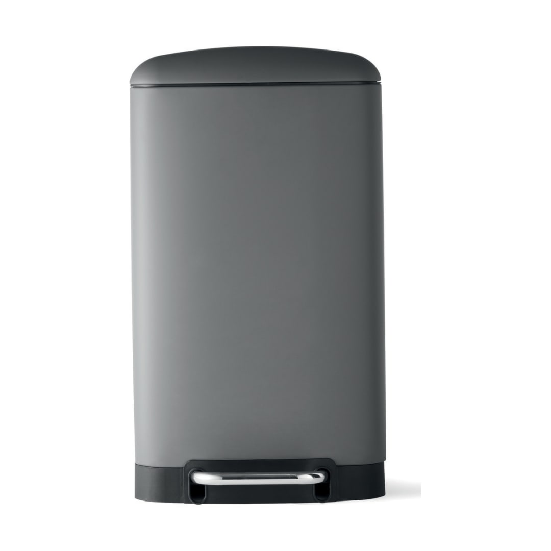 30L Matte Grey Rectangular Pedal Bin - Kmart