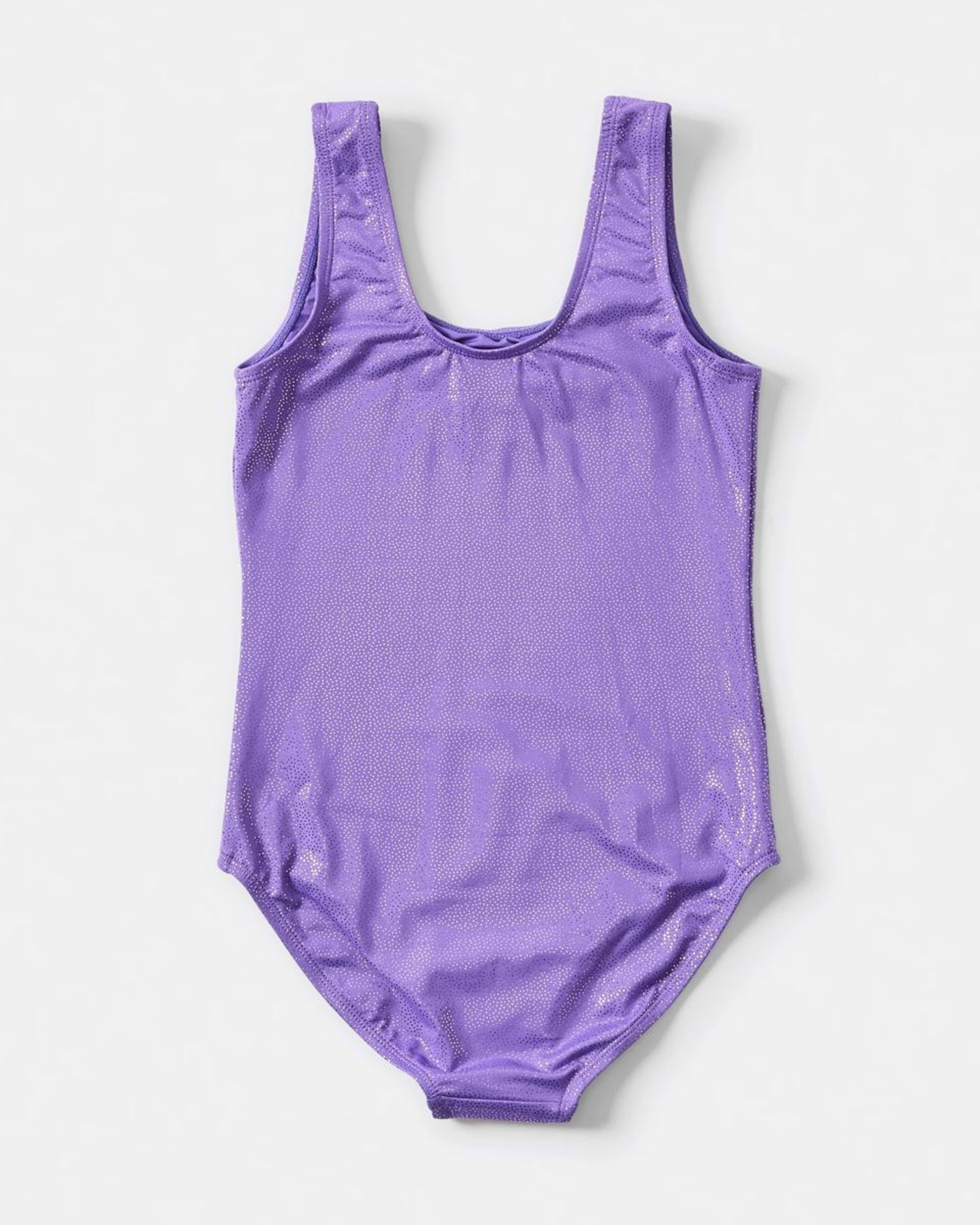 2 Gymnastic Sleeveless Leotard PLUM SPARKLES, 2 of 3