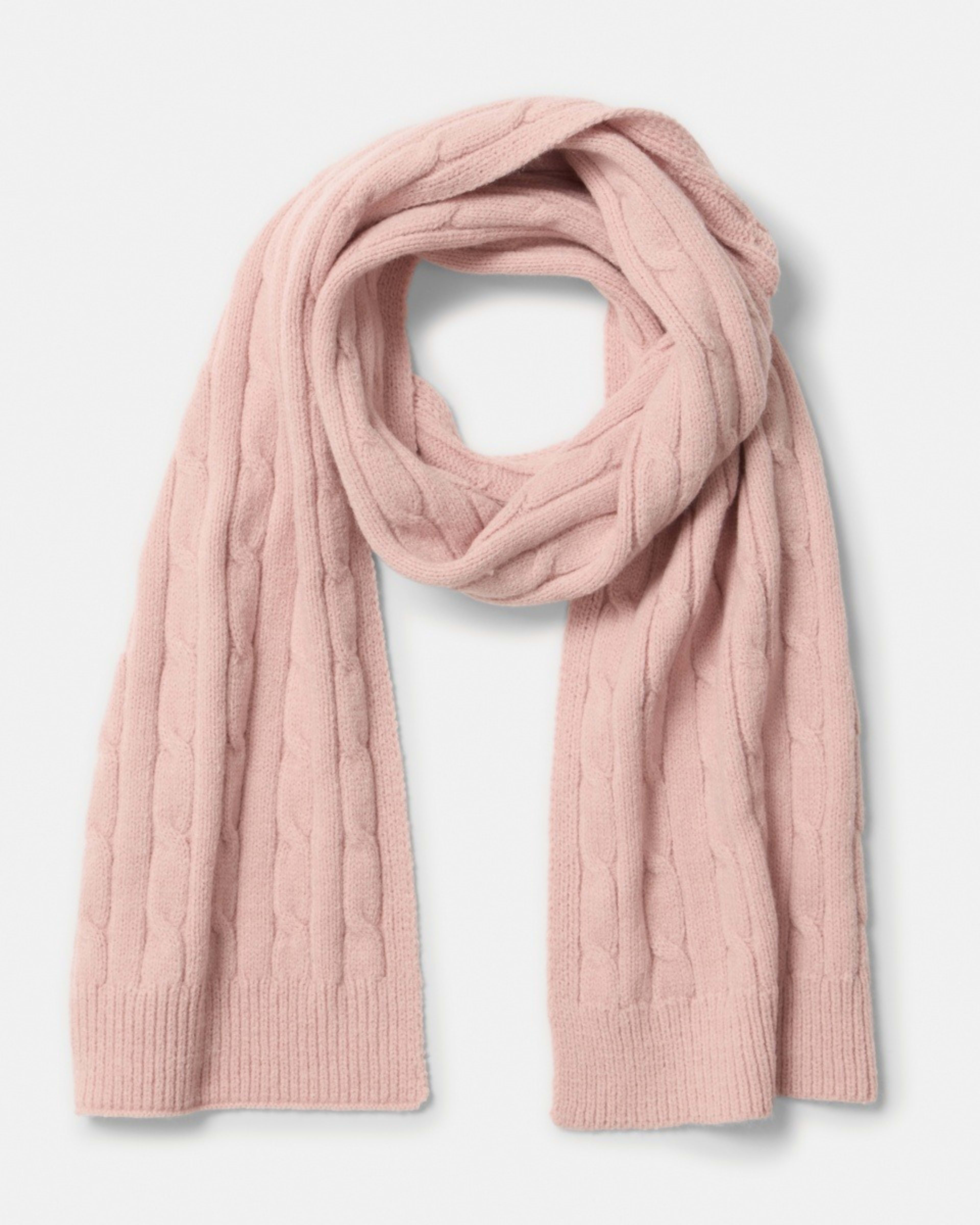 1 Cable Scarf Rose Pink, 1 of 3