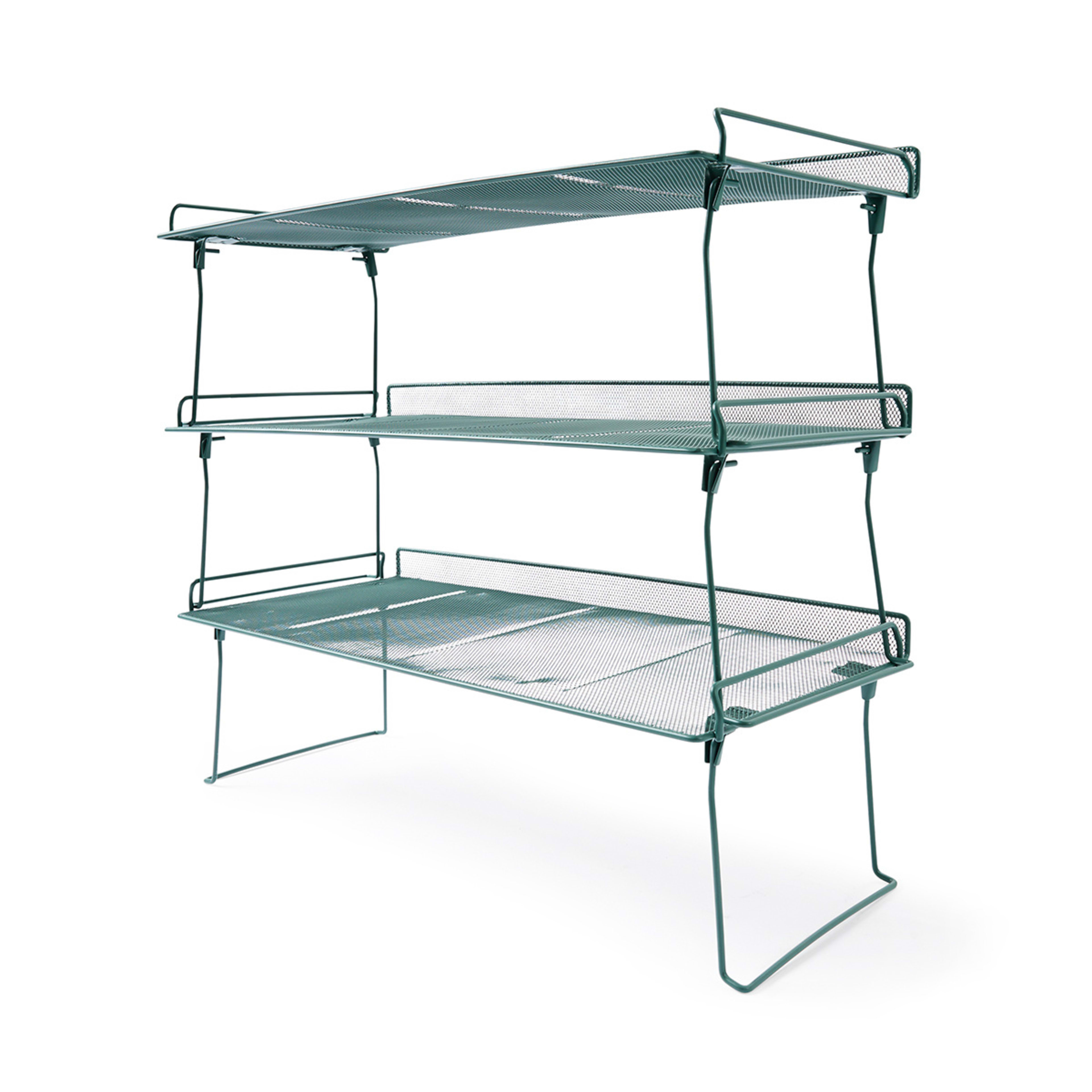 2 Stackable Wire Shoe Shelf - Green, 2 of 9