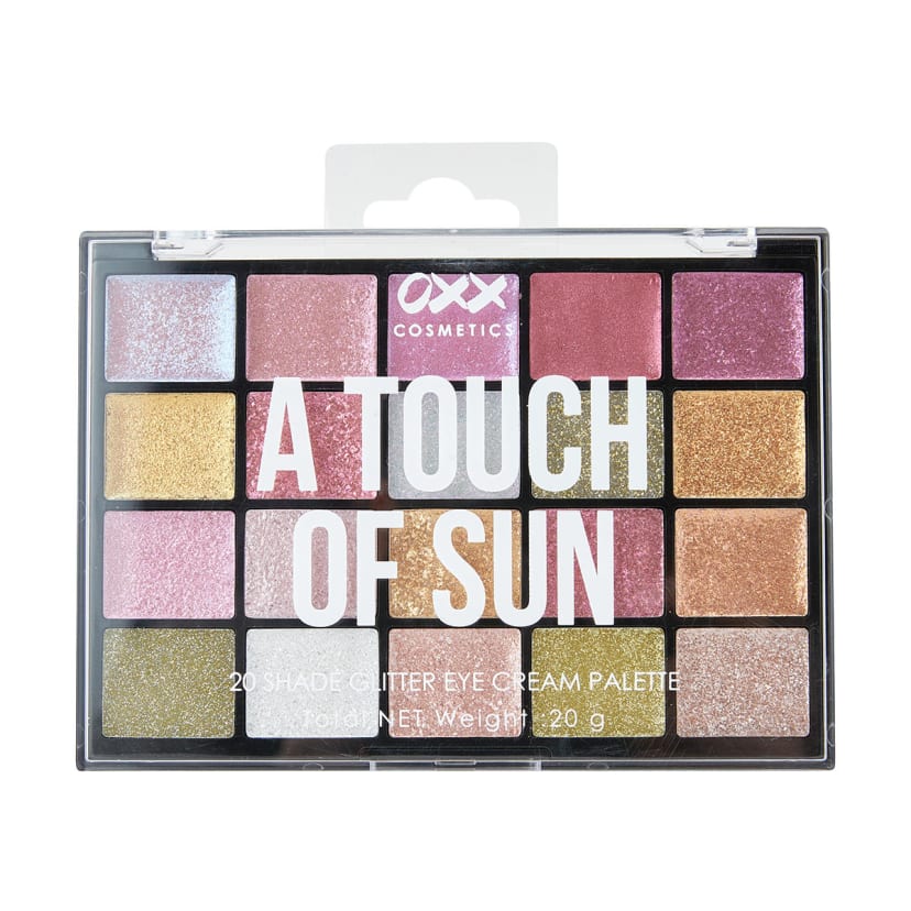 OXX Cosmetics 20 Shades Glitter Eye Cream Palette A Touch Of Sun Kmart