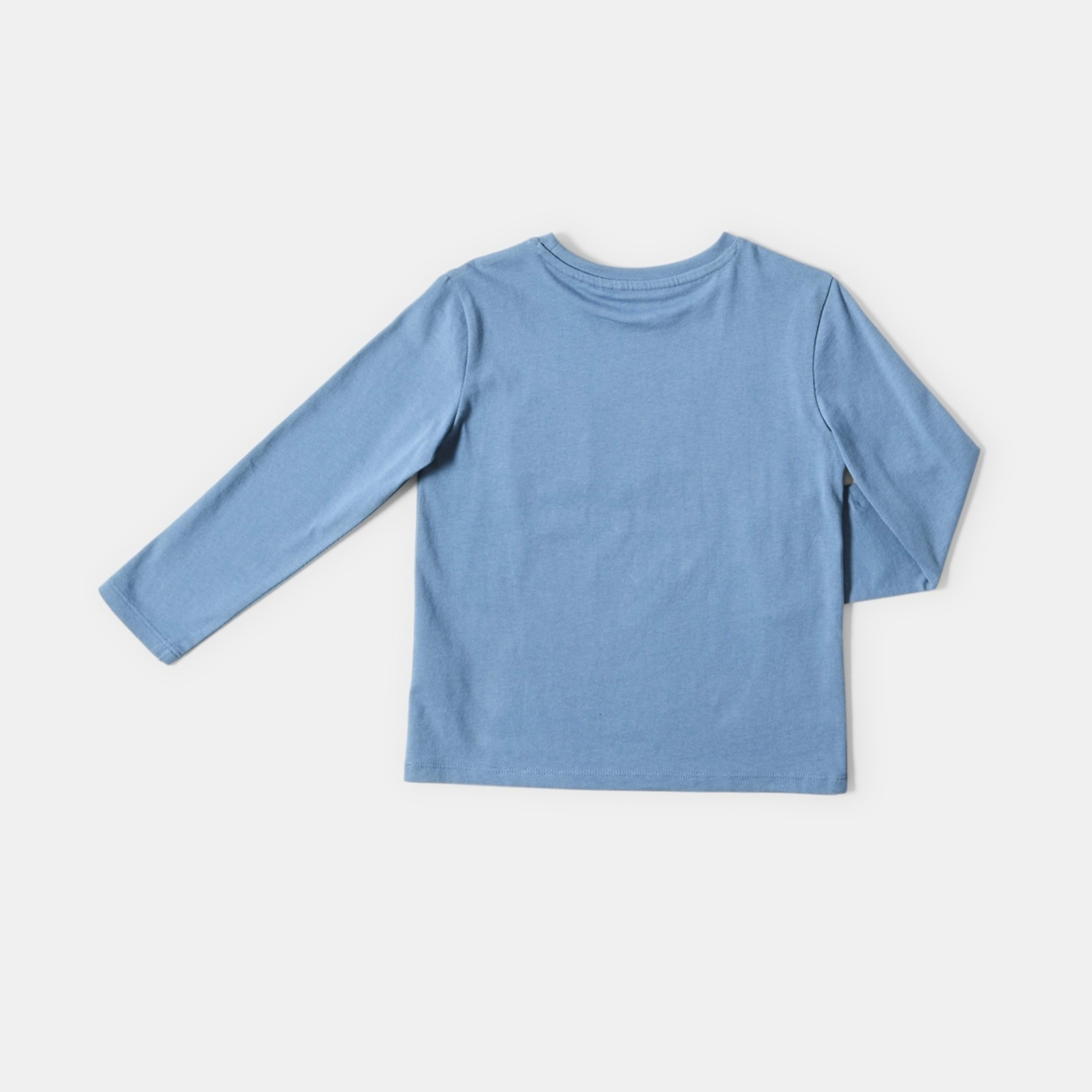 8 Long Sleeve Applique T-shirt Dump Truck Blue, 8 of 8