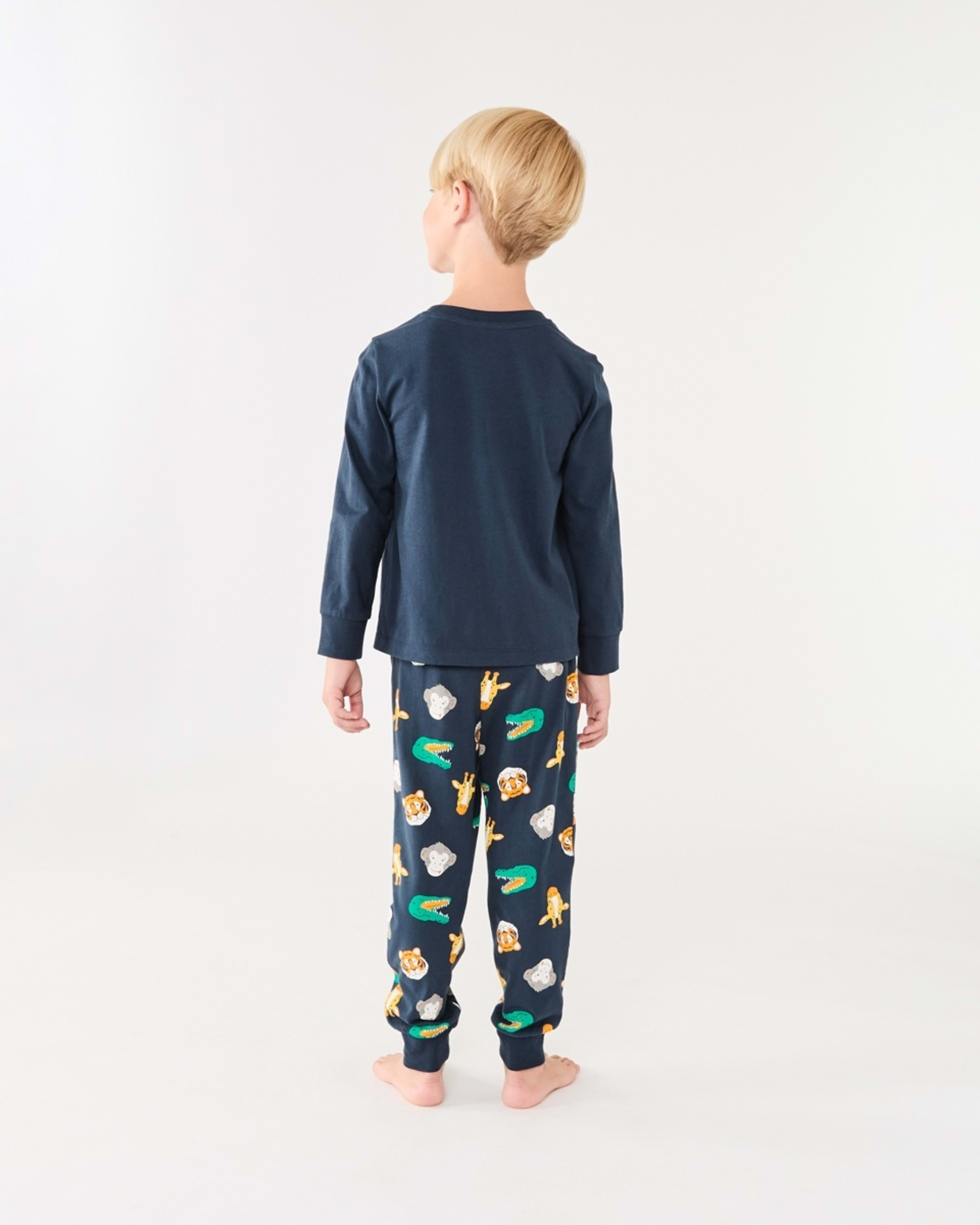 2 Jersey Pyjama Set Nvy Animal, 2 of 10