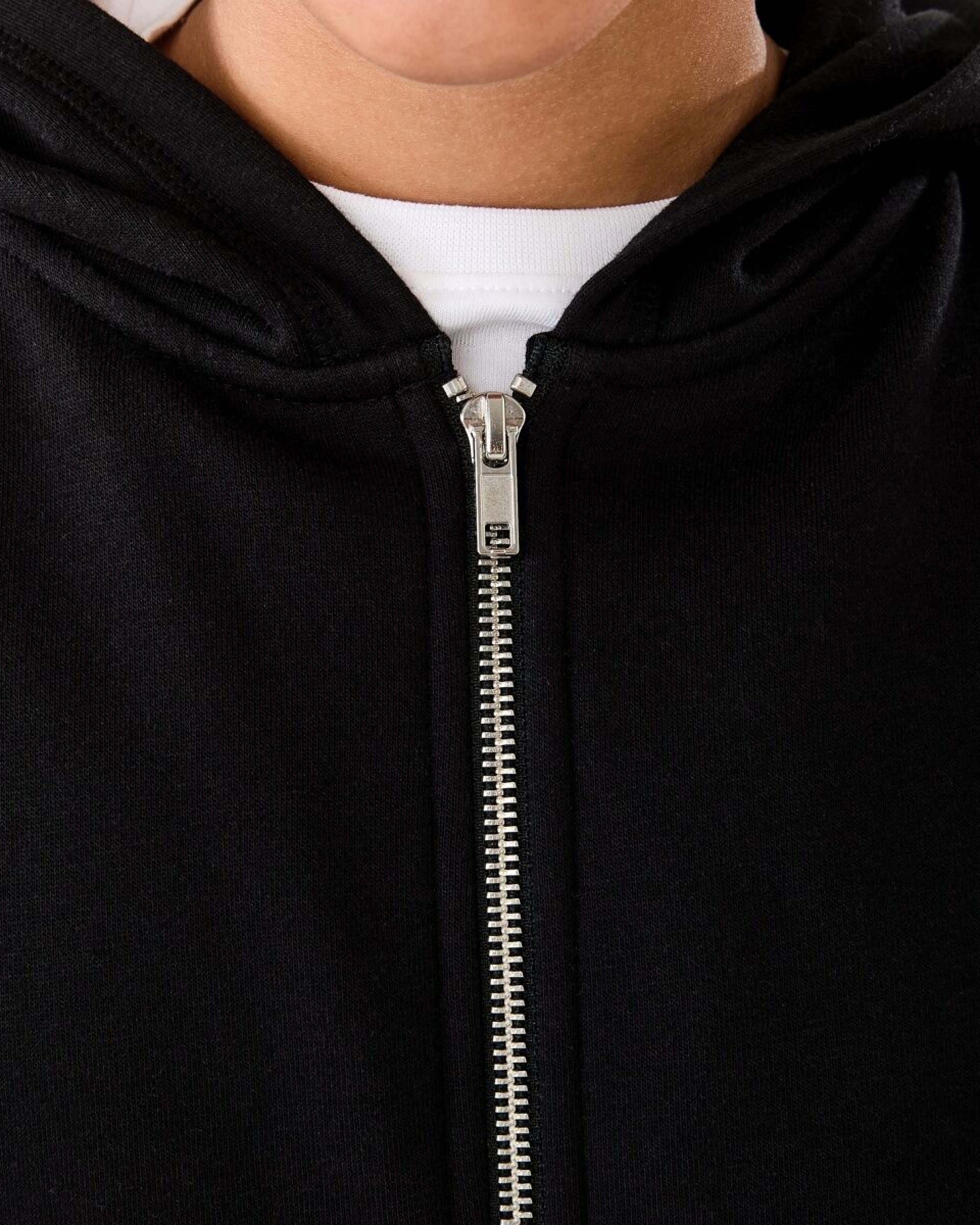 4 Cropped Zip Through Hoodie Black, 4 of 10