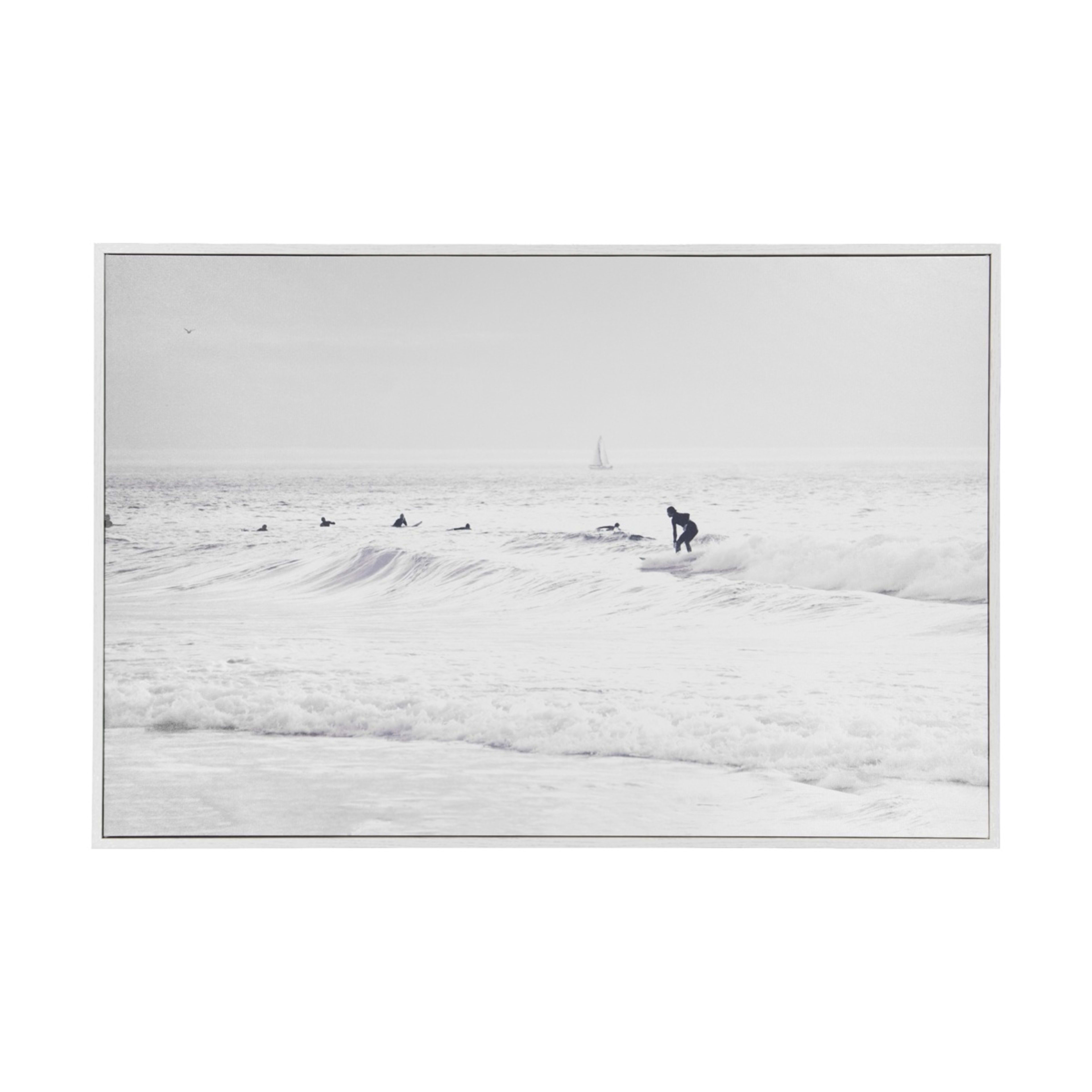 1 Monochrome Surf Framed Canvas, 1 of 5