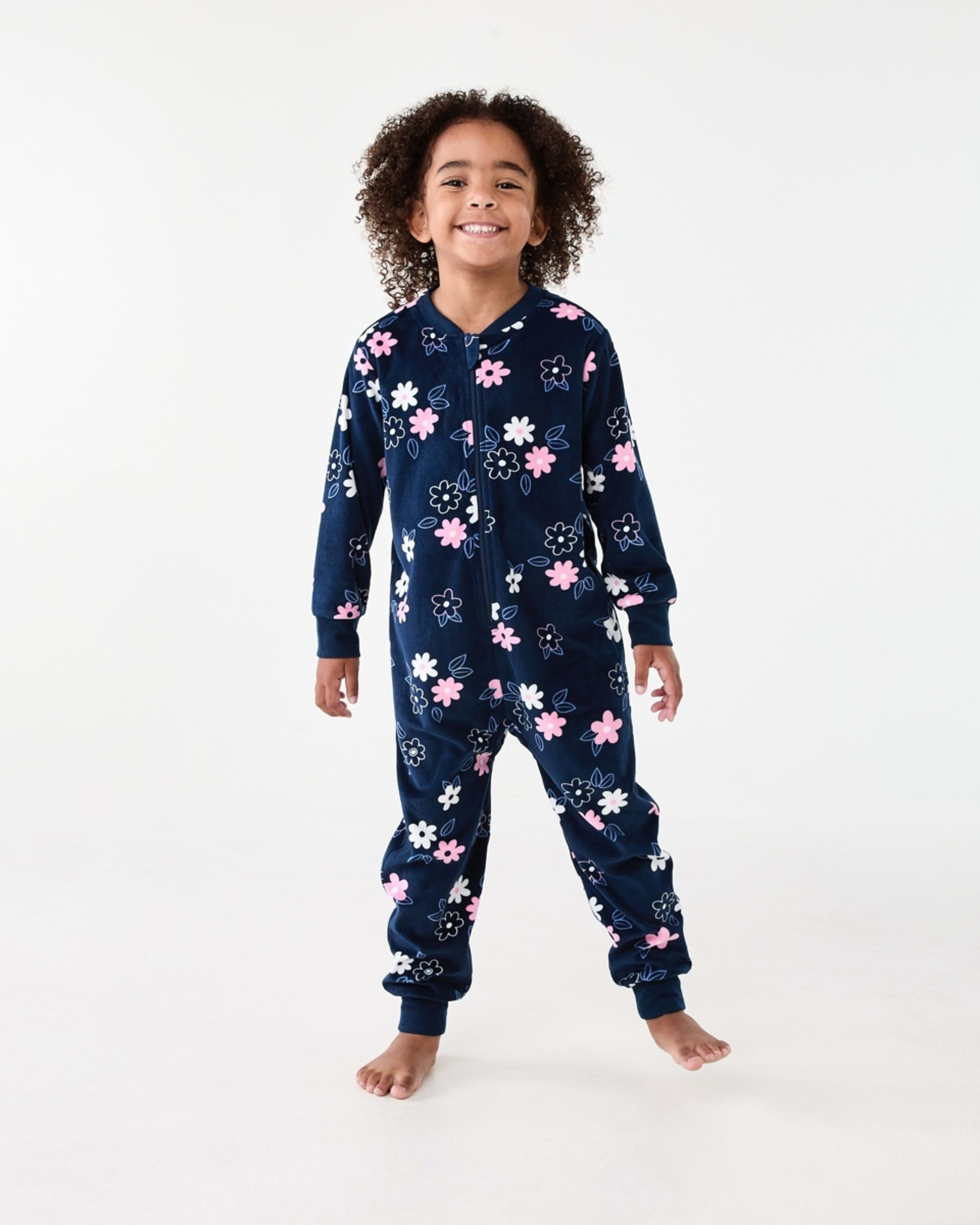 1 Fleece All-In-One Sleepsuit Nvy Flwr