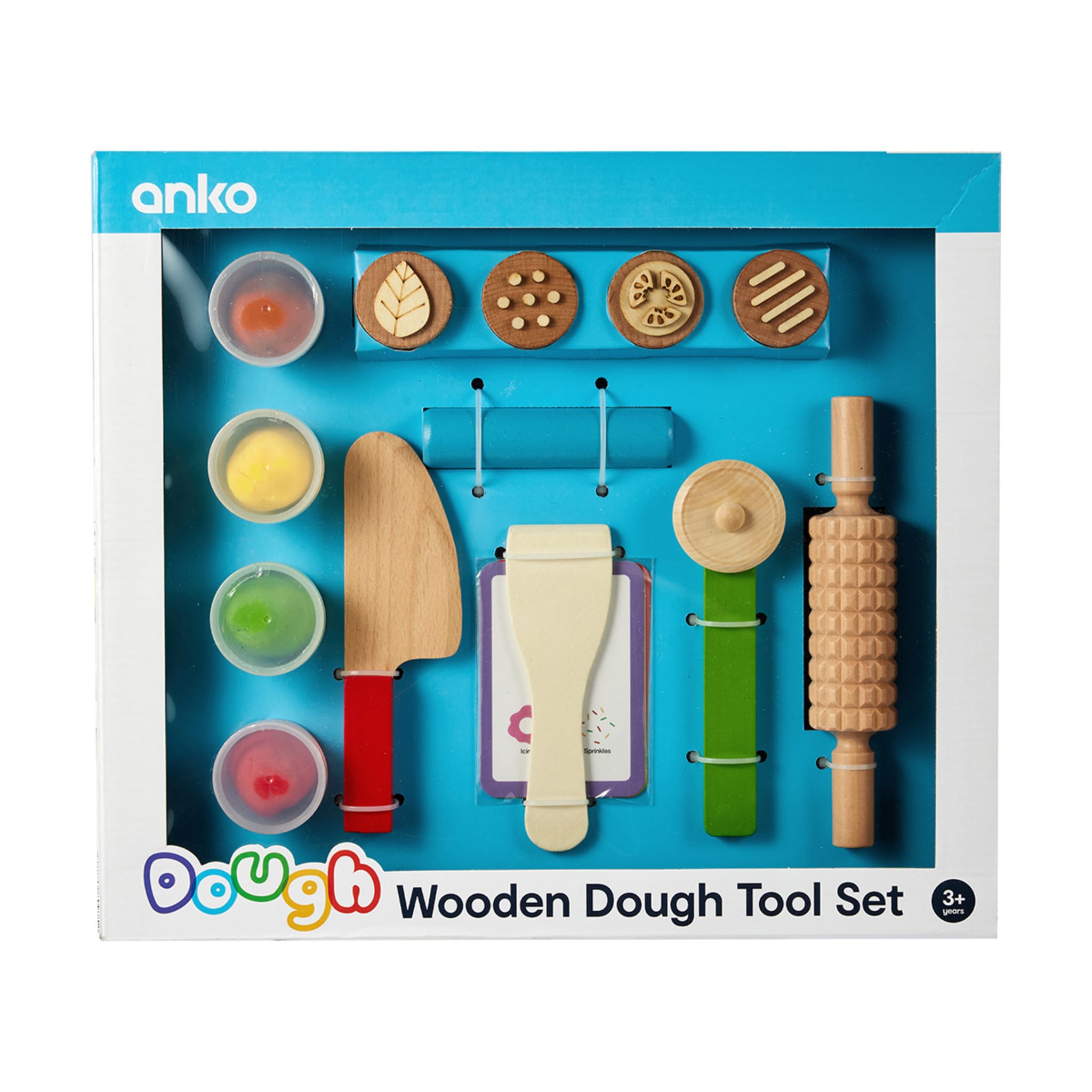 17 Piece Wooden Dough Tool Set Kmart