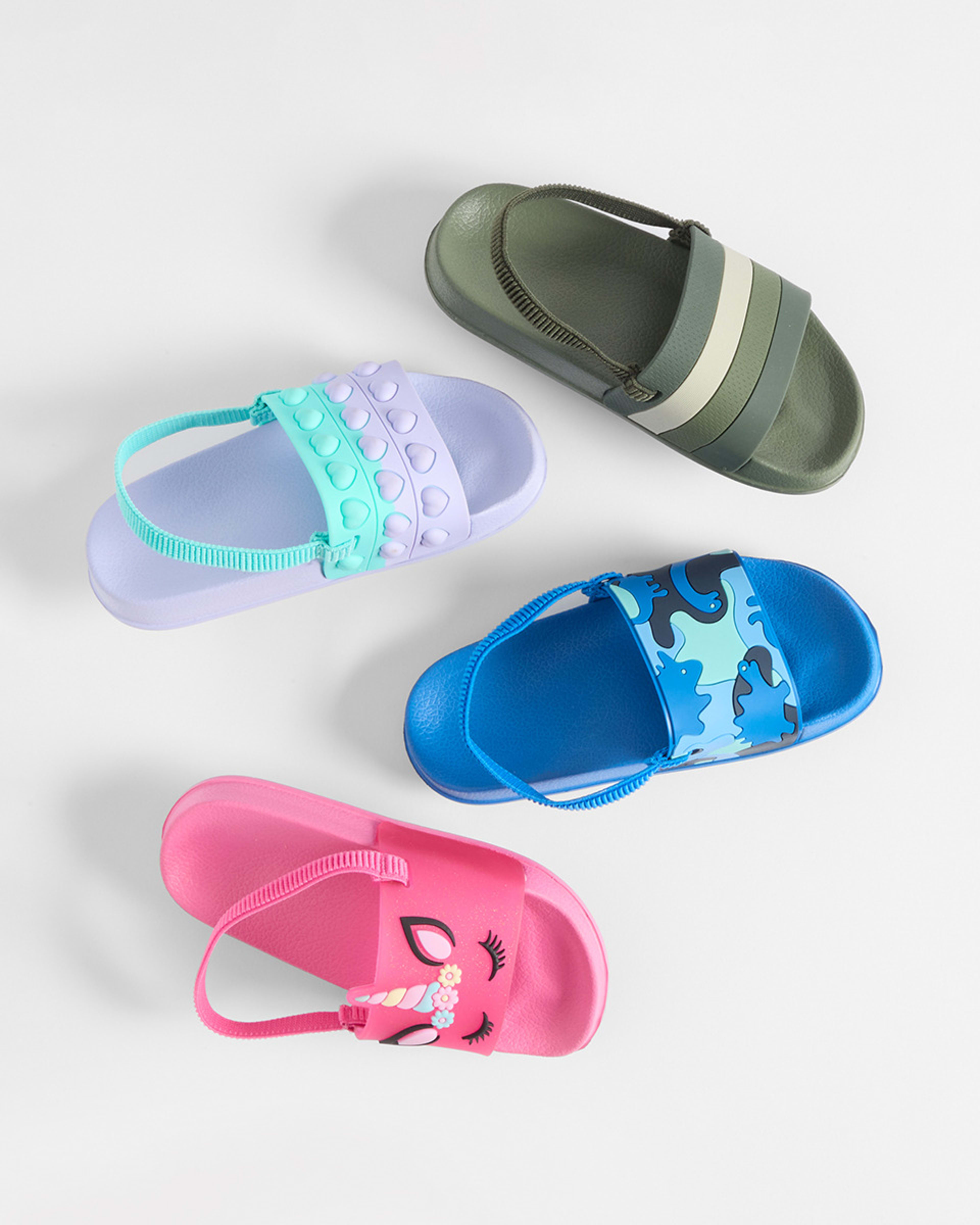 5 Junior Pool Slides Stripe Grn, 5 of 5