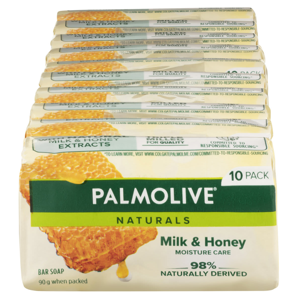 Palmolive 10 Pack Naturals Moisture Care Bar Soap 90g - Milk & Honey ...