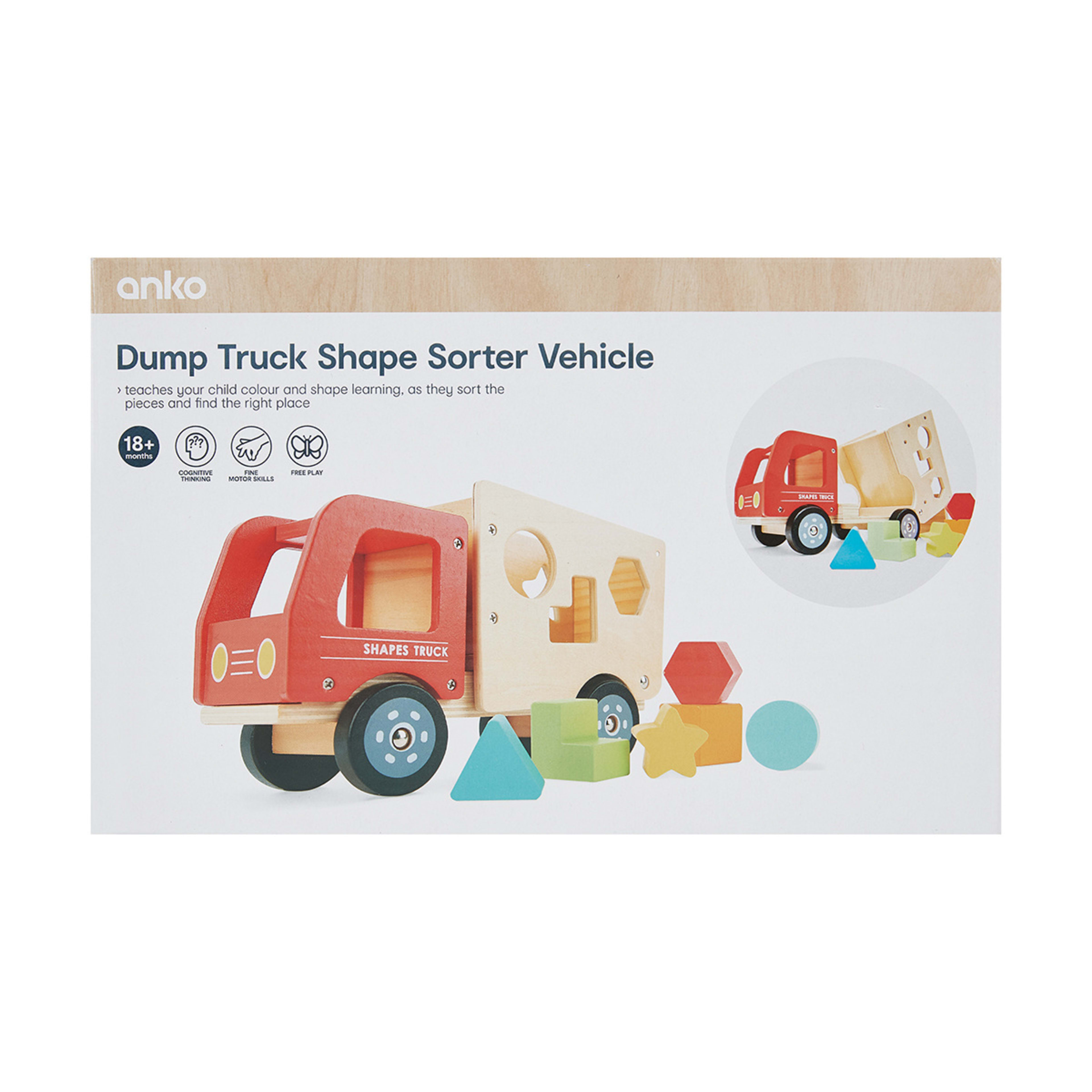 Dump Truck Shape Sorter Vehicle Kmart