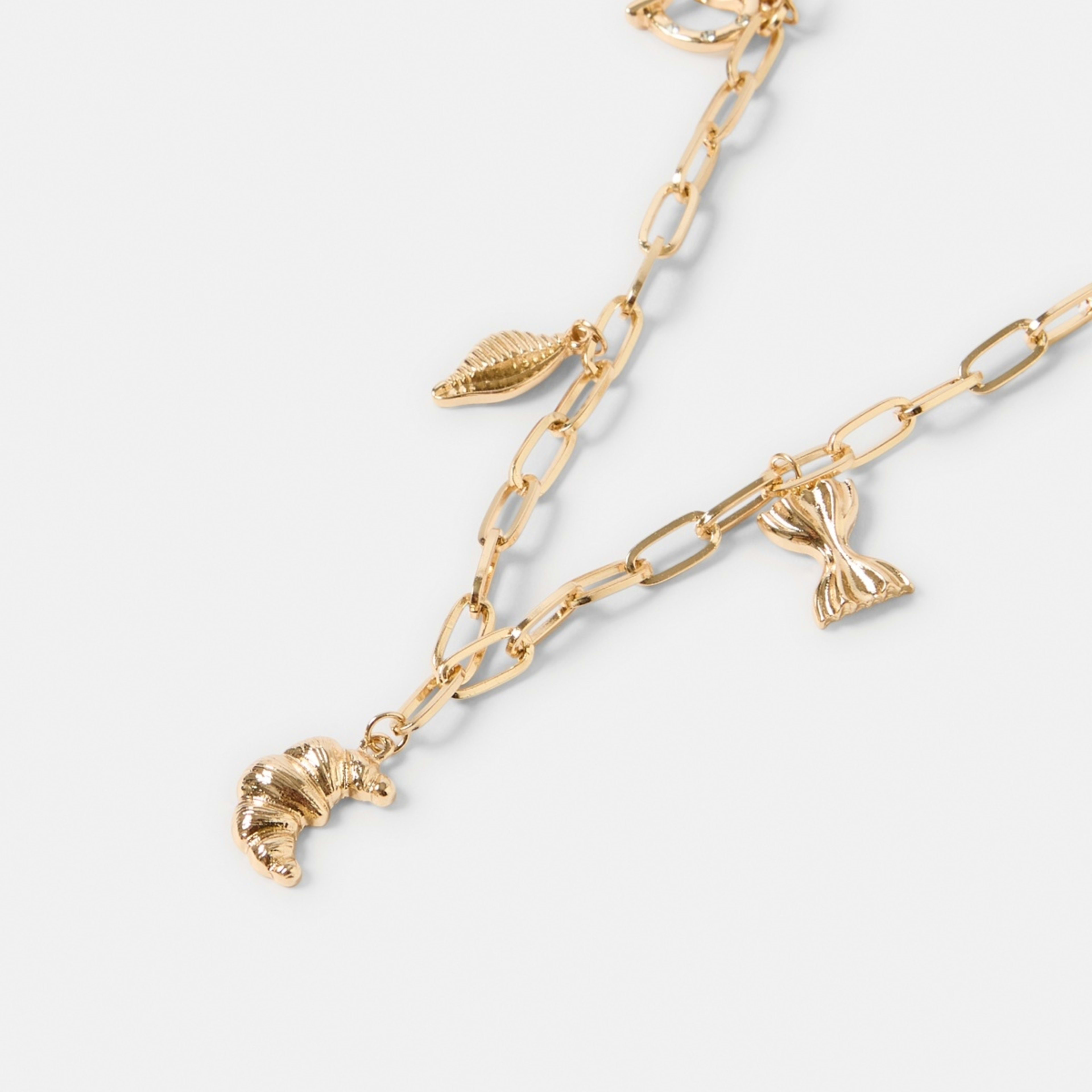 1 Carb Charms Necklace - Gold Tone