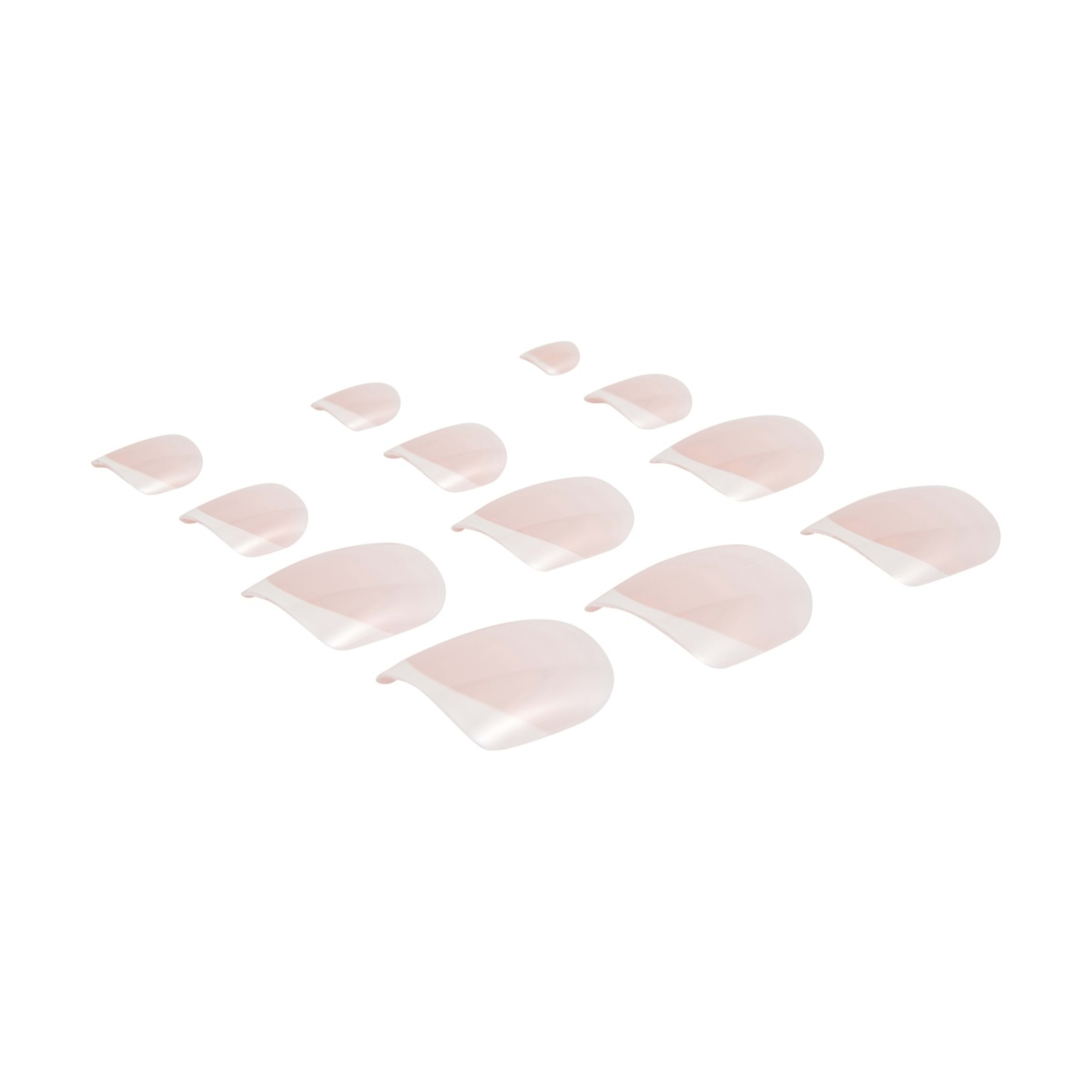 4 OXX Cosmetics 24 Pack Artificial Toenails with Adhesive - French Tip, Pink, 4 of 5