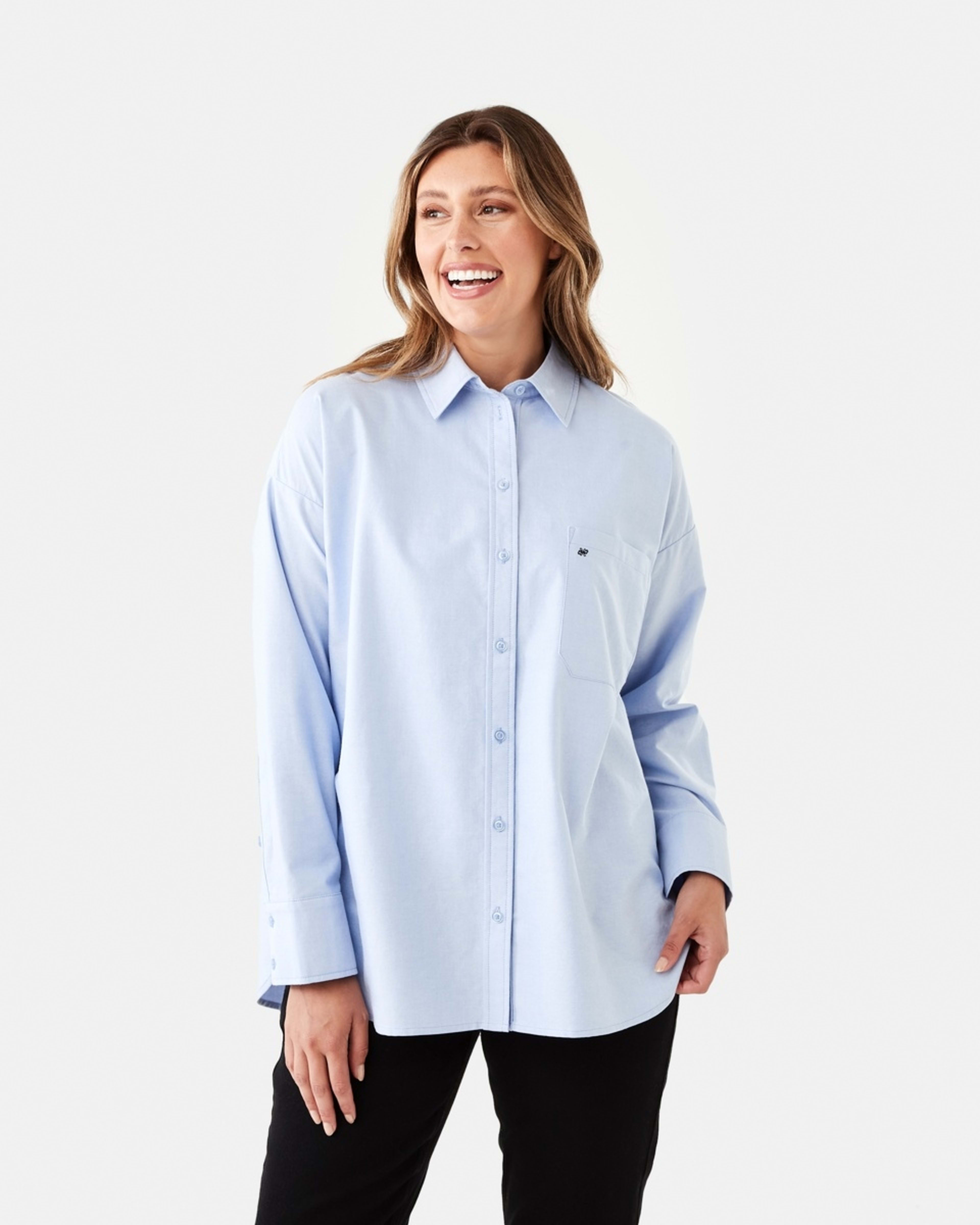 1 Long Sleeve Oxford Shirt Light Blue