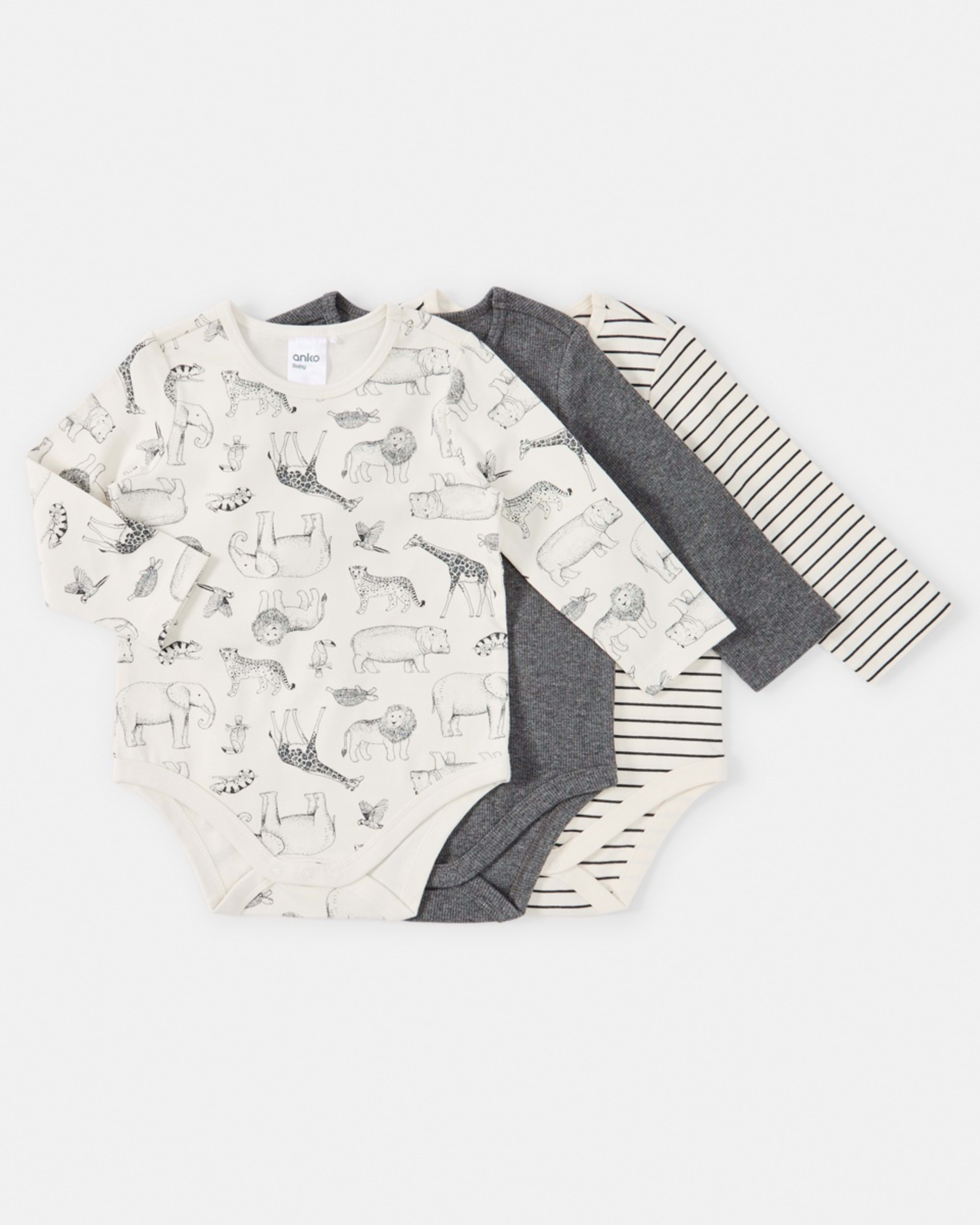 1 3 Pack Bodysuits Bge Safari