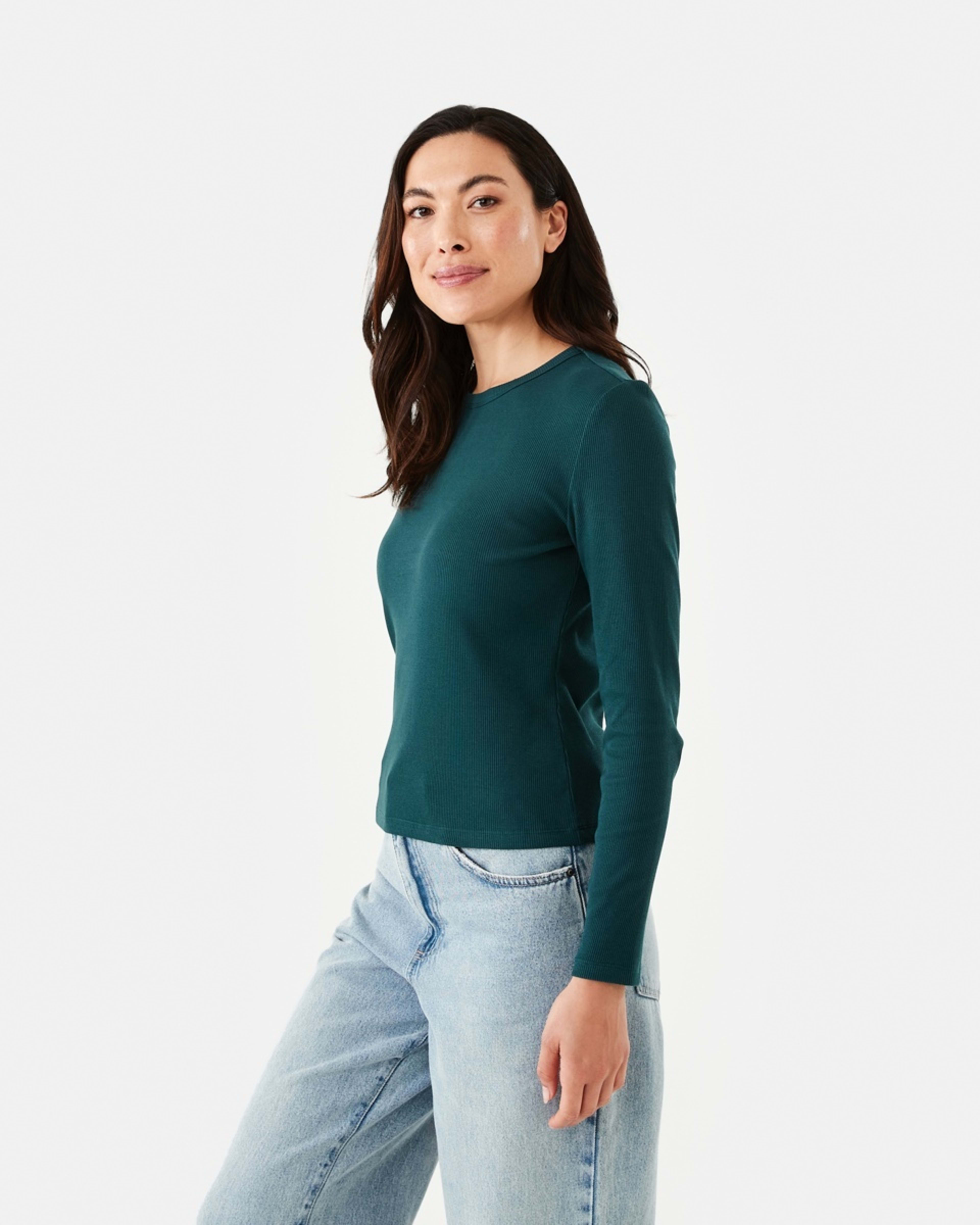 3 Long Sleeve Rib Crew T-shirt Kason Gren, 3 of 6